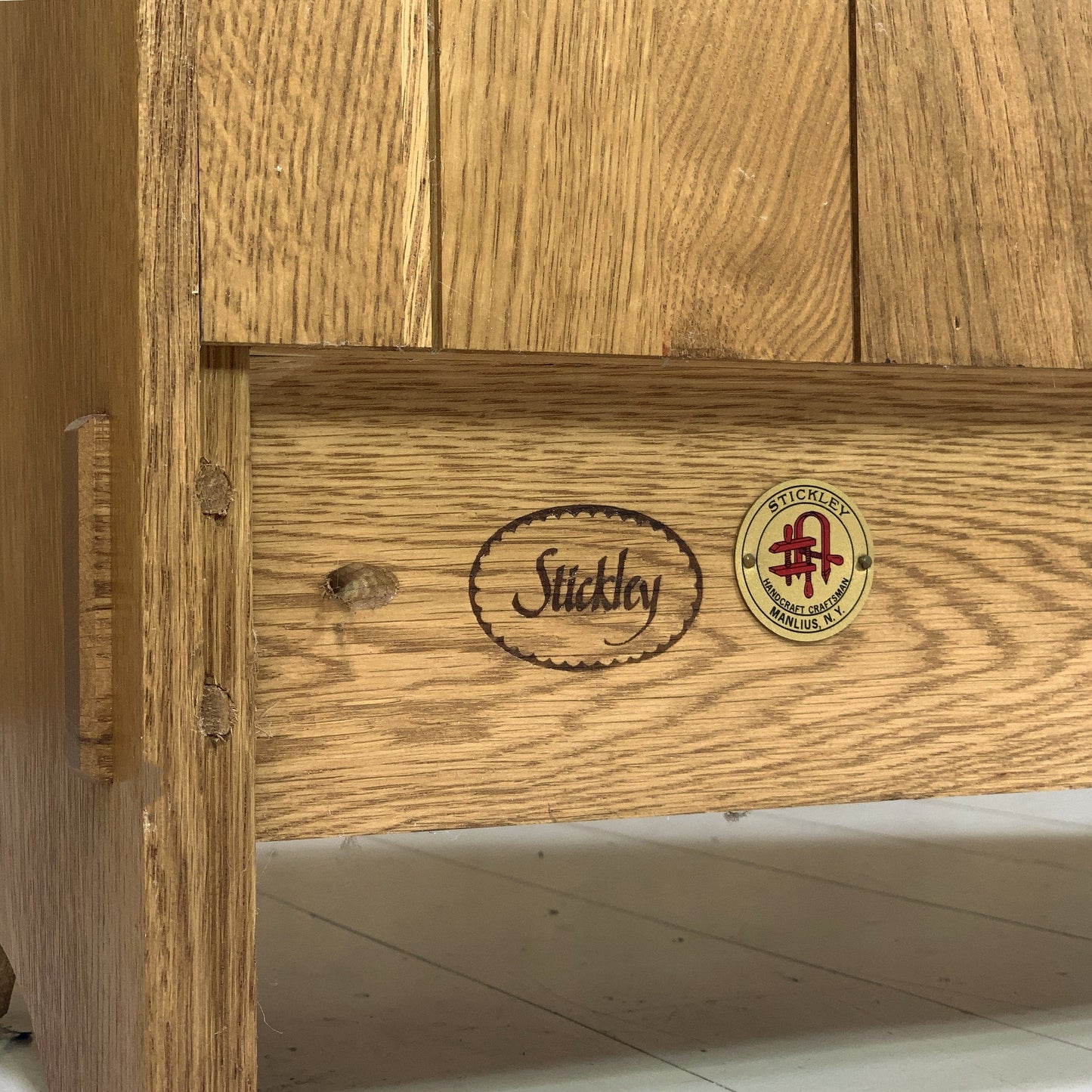 Stickley Furniture Arts & Crafts Mission School Leaded Glazed Oak Bookcase