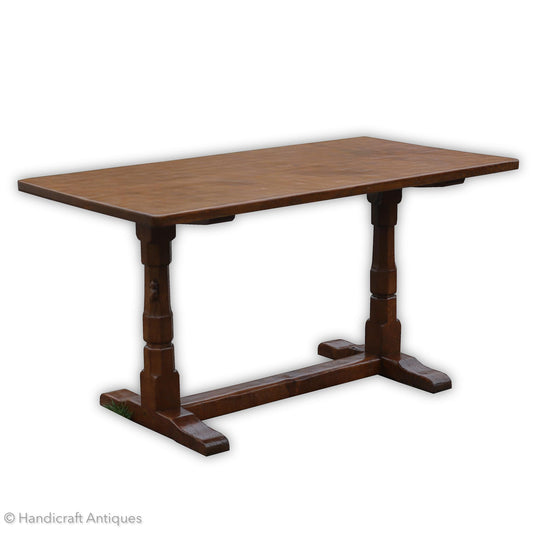 Robert 'Mouseman' Thompson Arts & Crafts Yorkshire School English Oak Dining Table