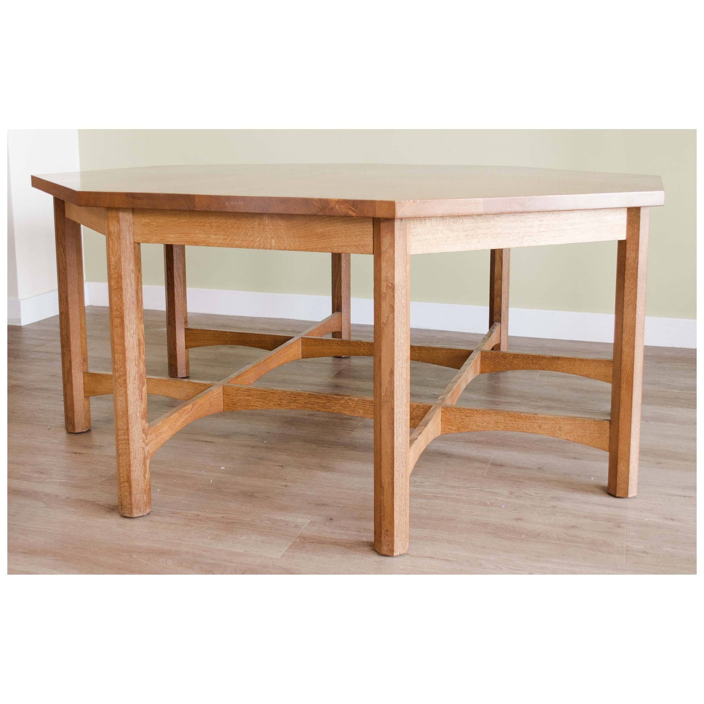 Garry Olson Gary Olson Very Large Octagonal Oak Arts Crafts Dining Table