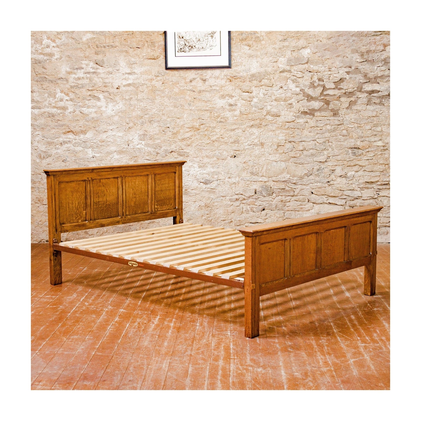 Gordon Russell Design 401 Arts & Crafts Cotswold School King Size Oak Bed, 1929