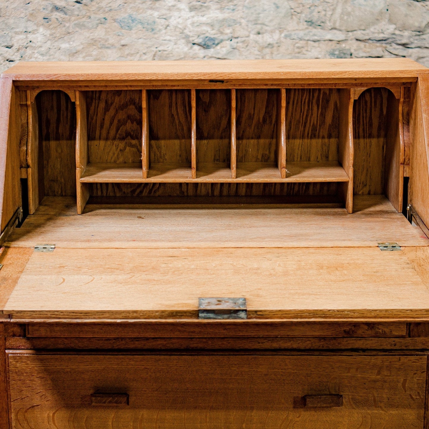 Heal and Co (Ambrose Heal) Arts & Crafts Cotswold School English Oak Bureau