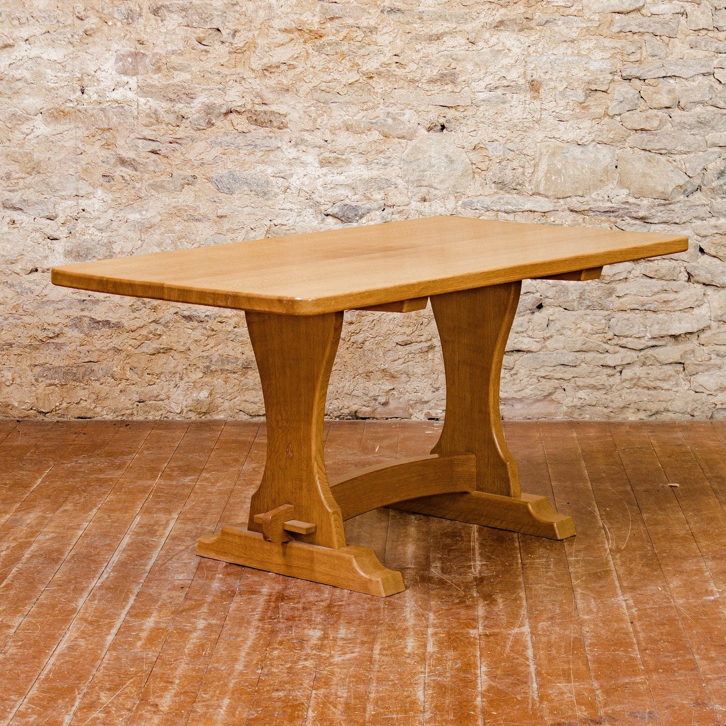 Horace 'Knightman' Knight Arts & Crafts Yorkshire School Oak Dining Table