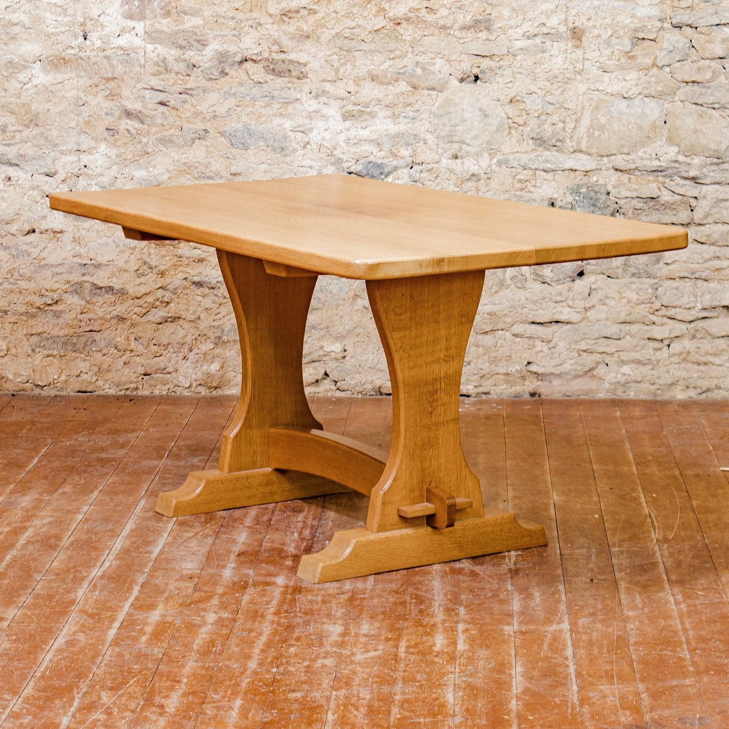 Horace 'Knightman' Knight Arts & Crafts Yorkshire School Oak Dining Table