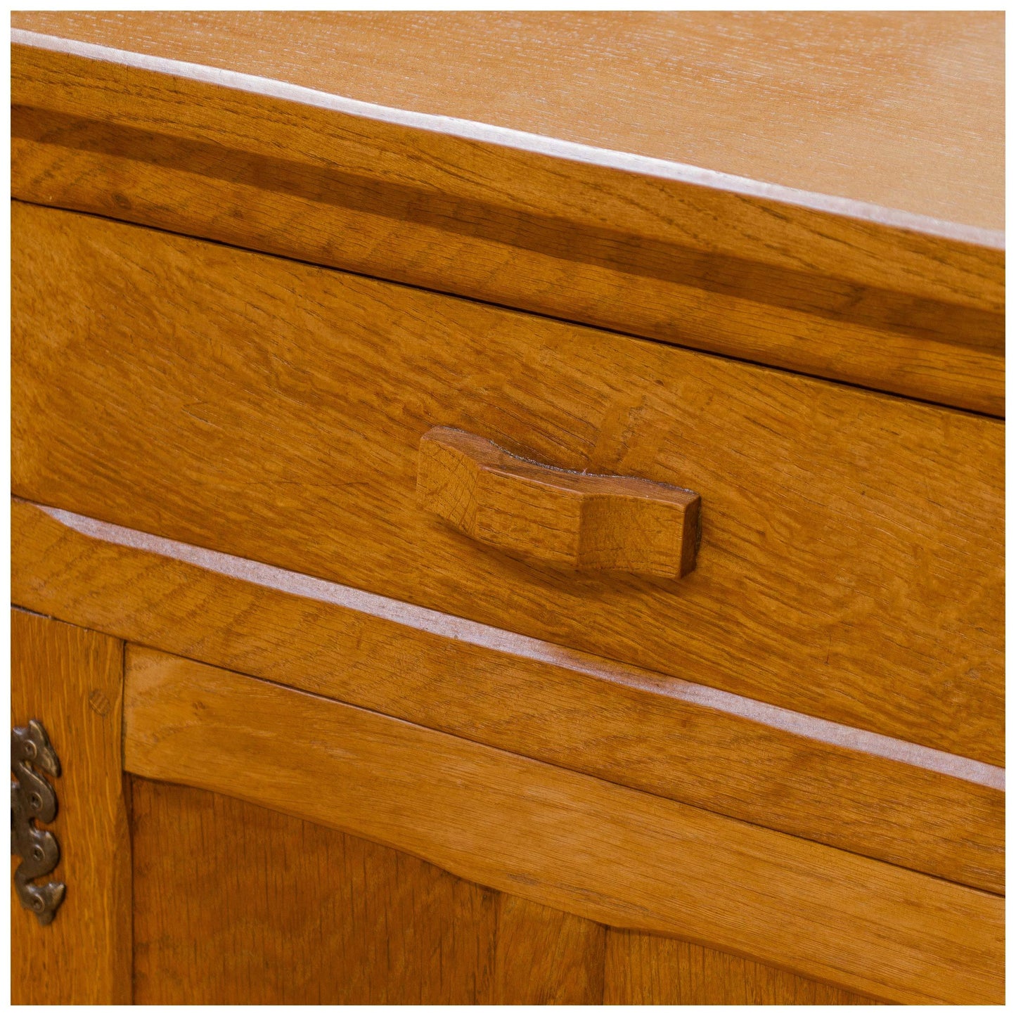 Kingpost Robert Ingham Arts & Crafts Yorkshire School Adzed Oak Desk c. 1950