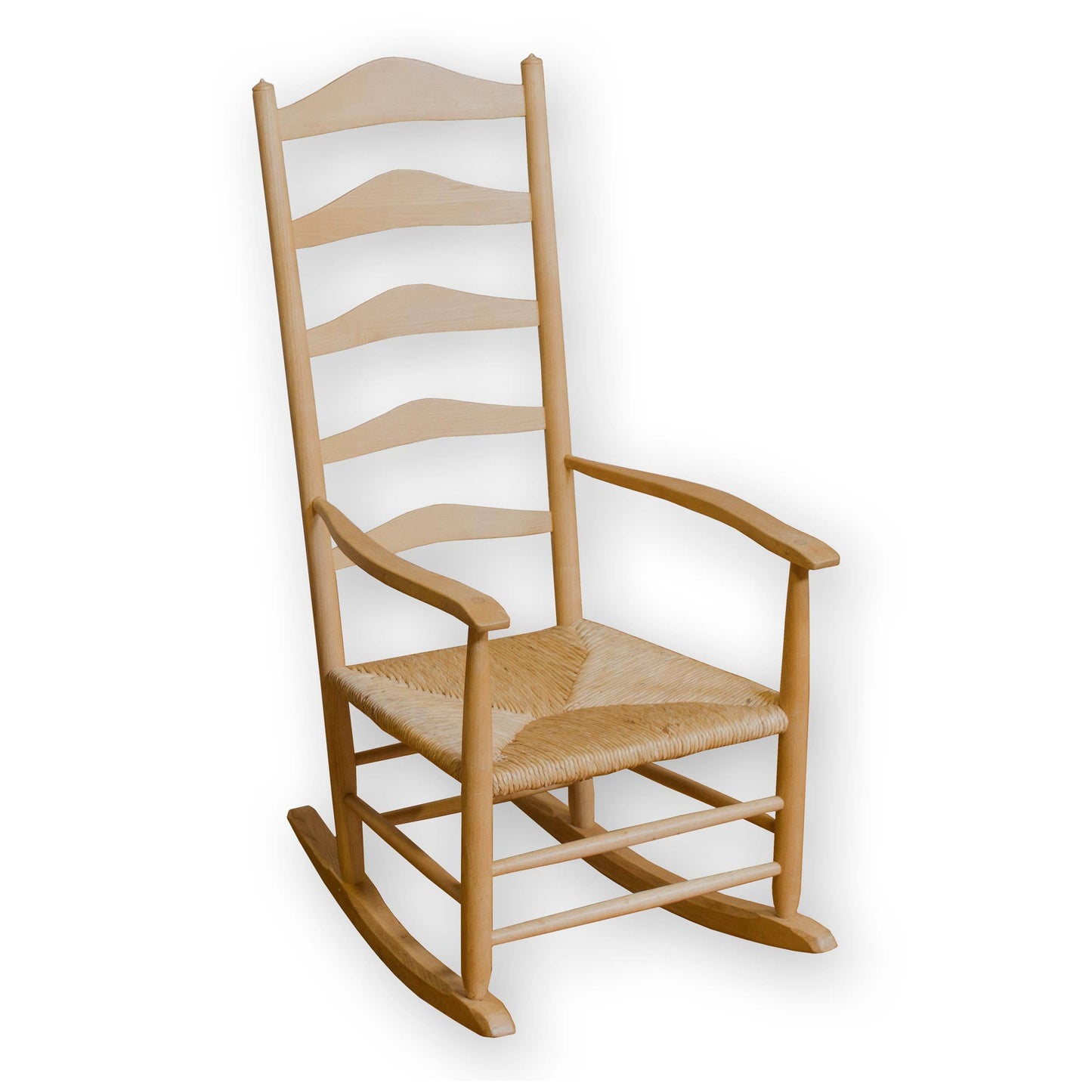 Neville Neal Arts & Crafts Cotswold School English Ash Rocking Chair with Rush Seat