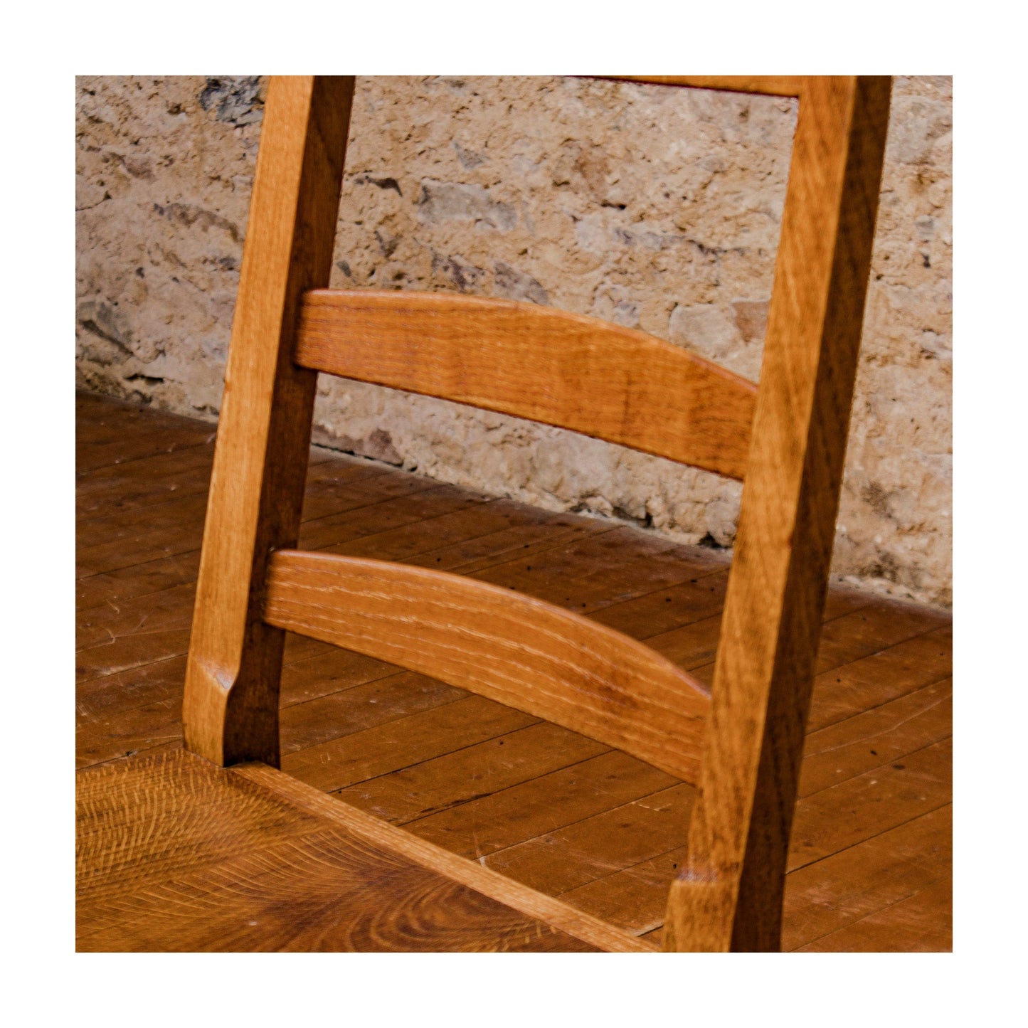 Set of 8 Peter Hall Arts & Crafts Lakes School English Oak Arched Rail Chairs.