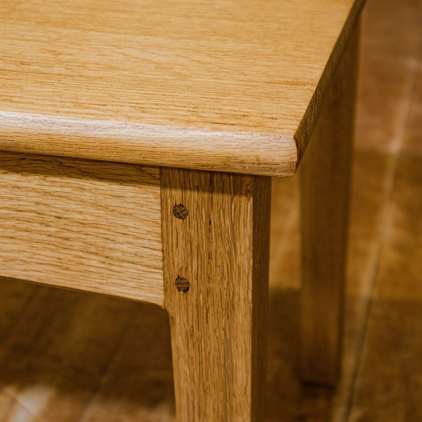 Peter Hall Arts & Crafts Lakes School English Oak Arched Rail Nest of 3 tables