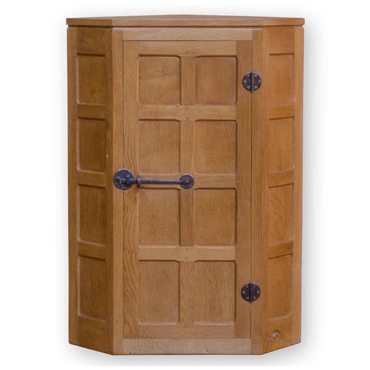 Robert 'Mouseman' Thompson Arts & Crafts Yorkshire School Oak Corner Cupboard