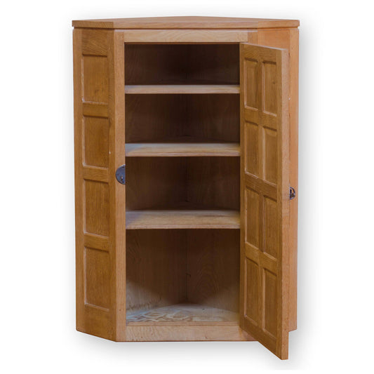 Robert 'Mouseman' Thompson Arts & Crafts Yorkshire School Oak Corner Cupboard
