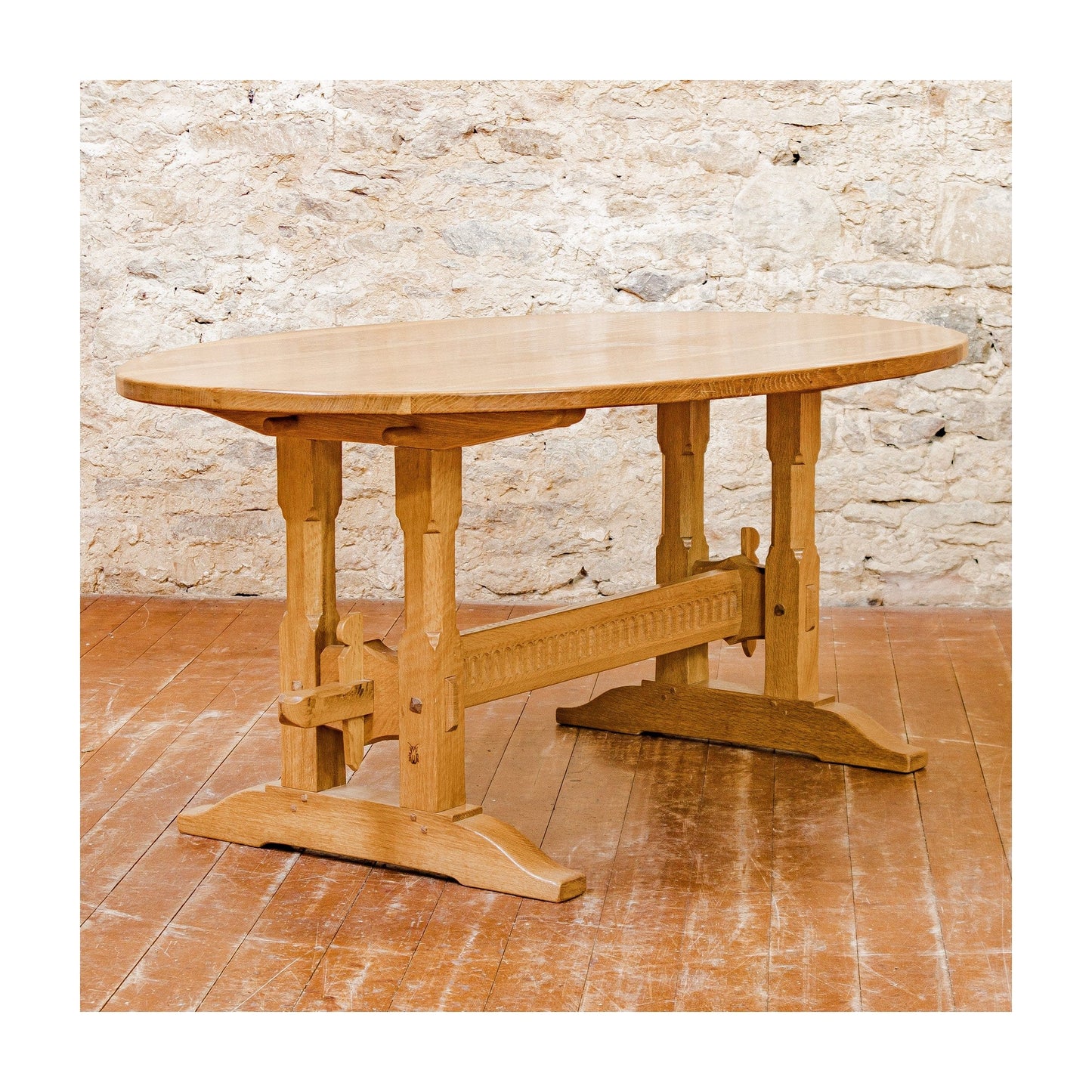 Rupert Griffiths Arts & Crafts English Oak Oval Dining Table