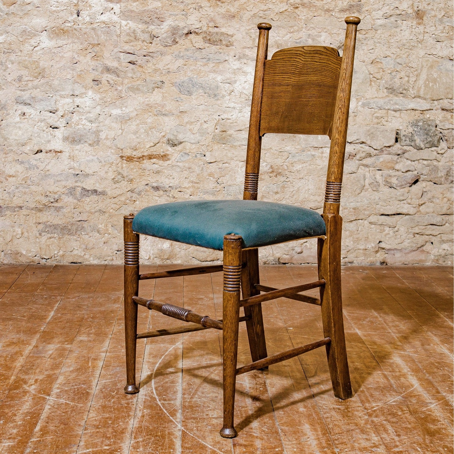 William Birch Set of 6 Arts & Crafts Cotswold School English Oak Chairs