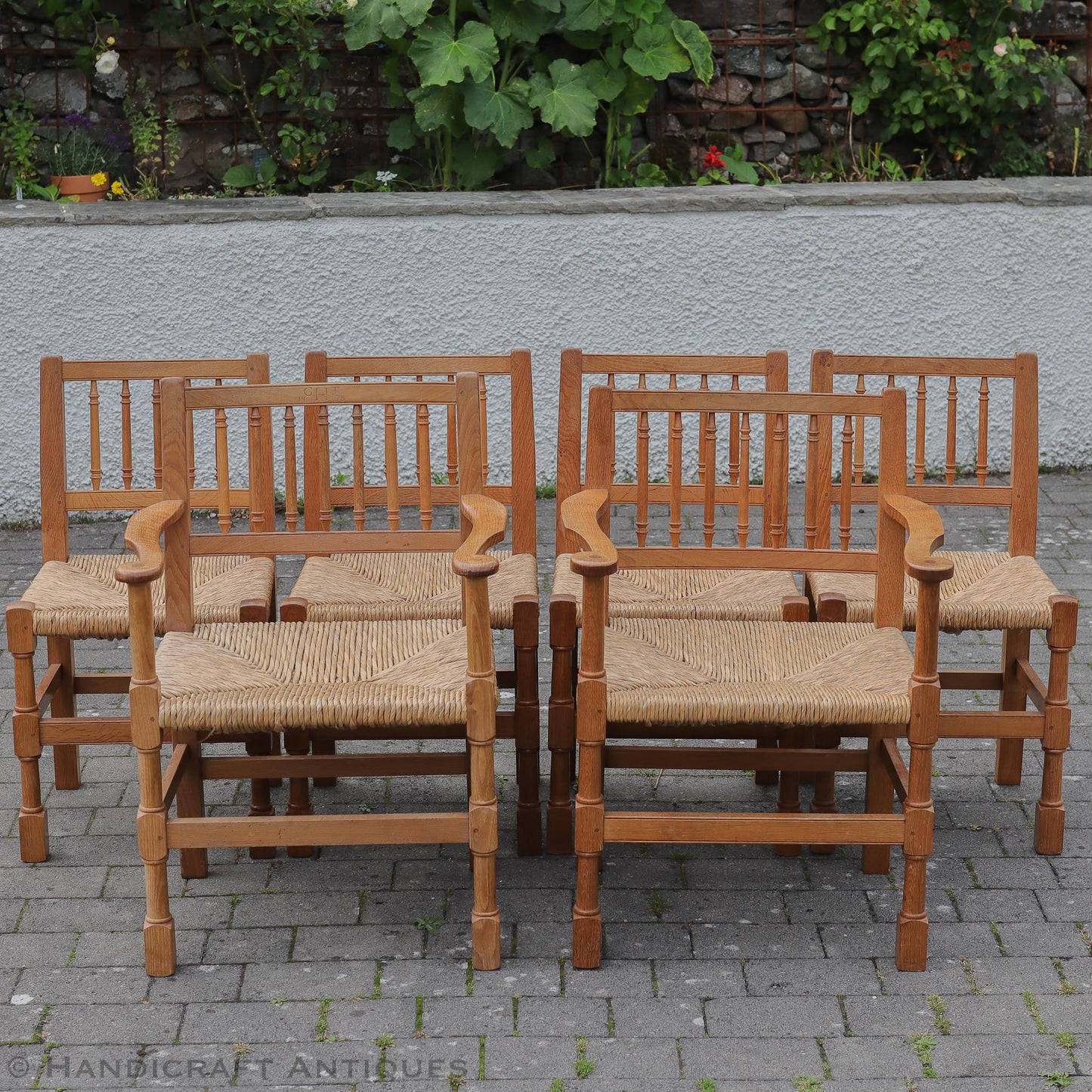 Peter Hall of Staveley Arts & Crafts Lakes School Turned Leg English Oak Chair 1978.