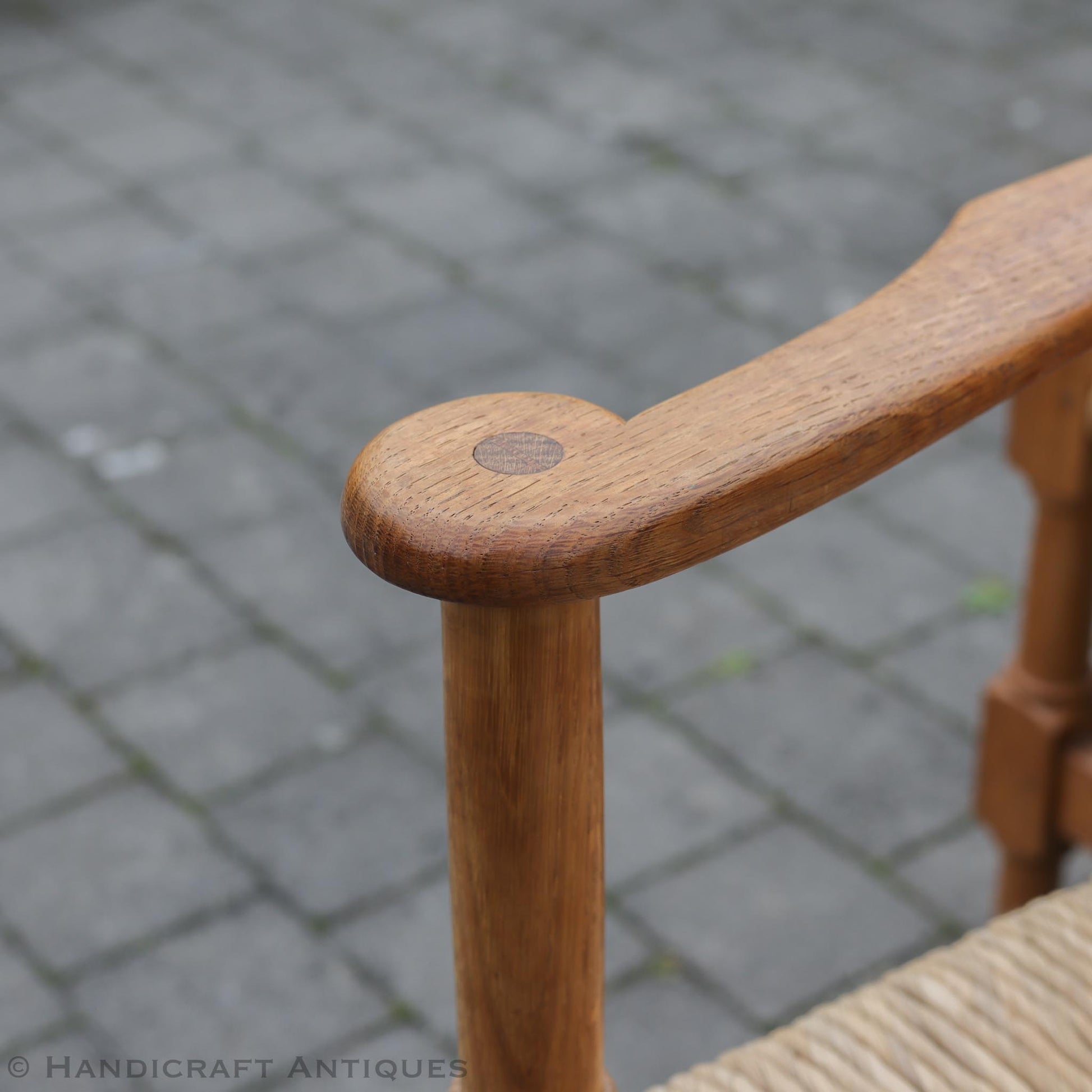 Peter Hall of Staveley Arts & Crafts Lakes School Turned Leg English Oak Chair 1978.