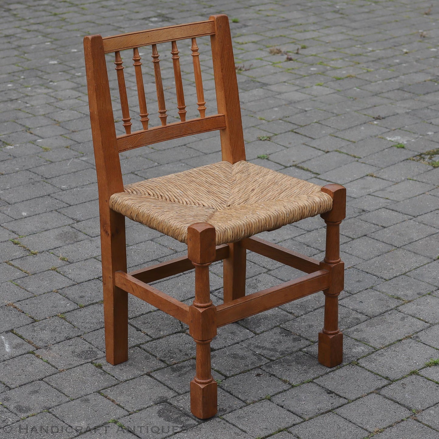 Peter Hall of Staveley Arts & Crafts Lakes School Turned Leg English Oak Chair 1978.