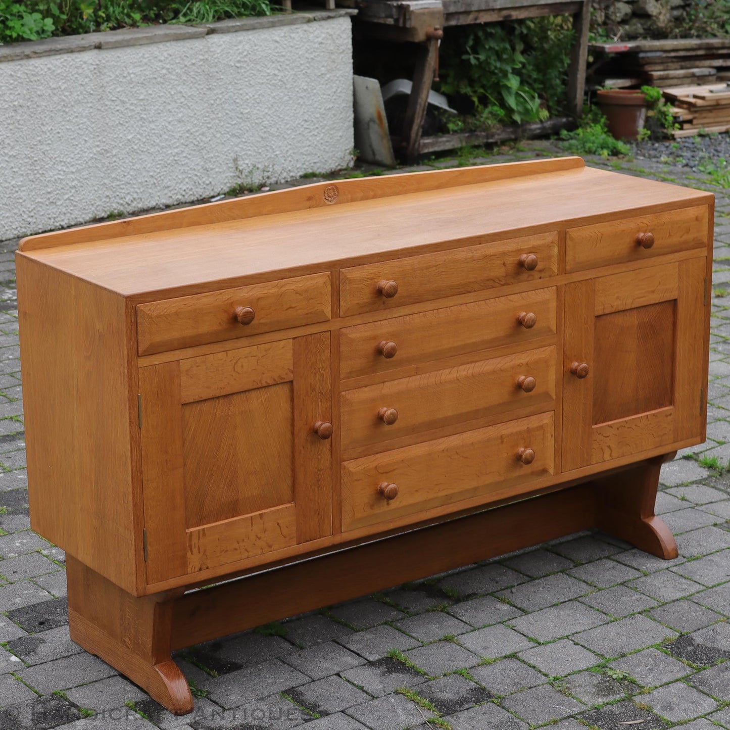  Arts & Crafts Cotswold School English Oak Sideboard by White Rose Studio