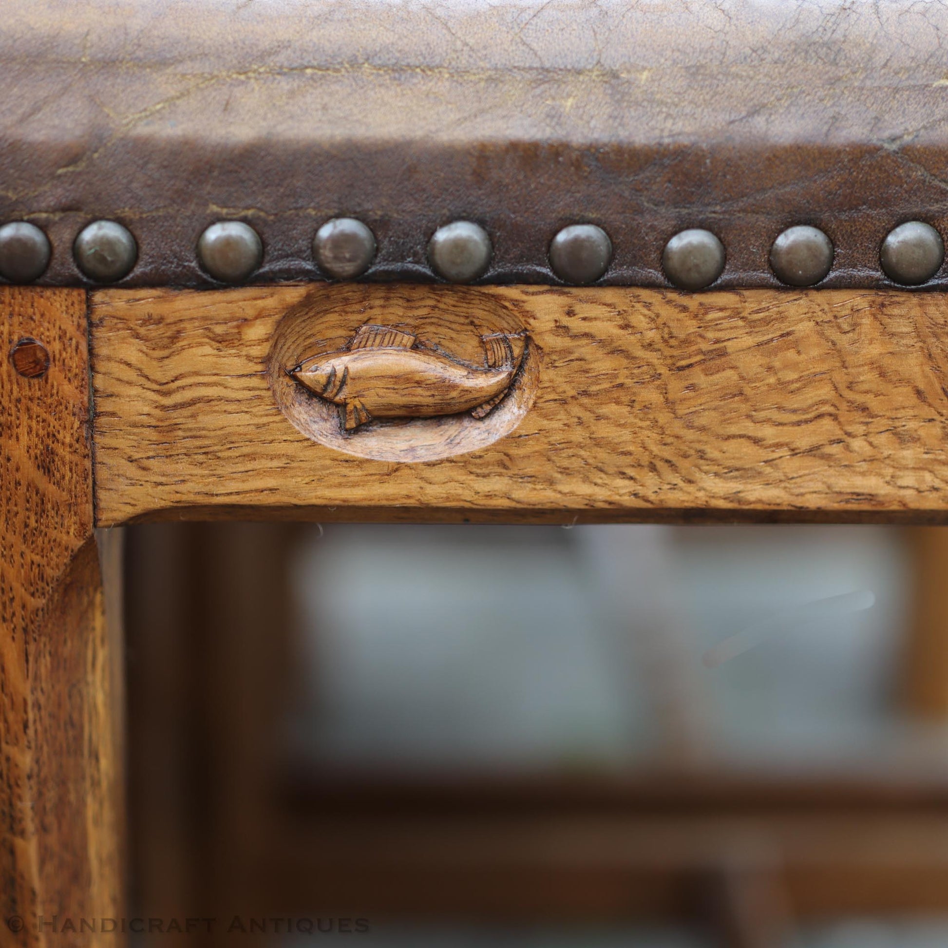 Derek 'Lizardman' Slater Arts & Crafts Yorkshire School English Oak Chair c. 1970.