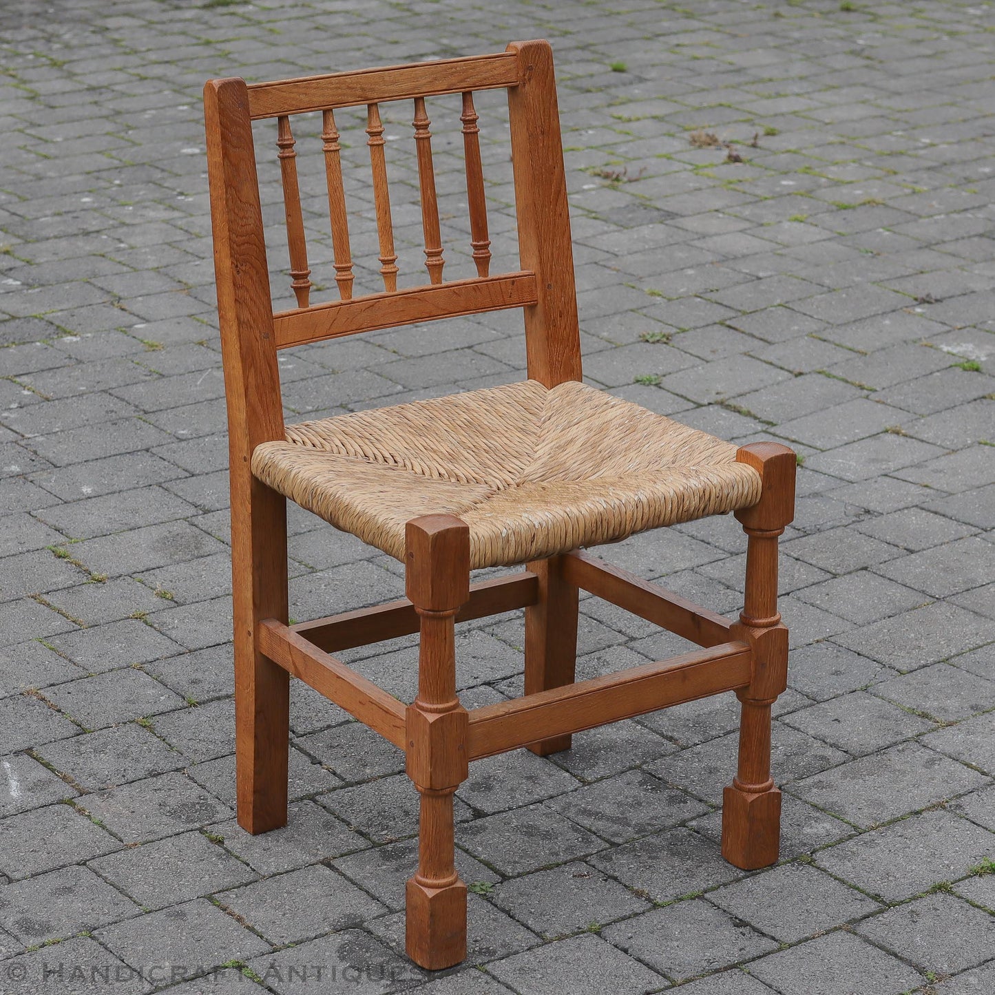 Peter Hall of Staveley Arts & Crafts Lakes School Turned Leg English Oak Chair 1978.