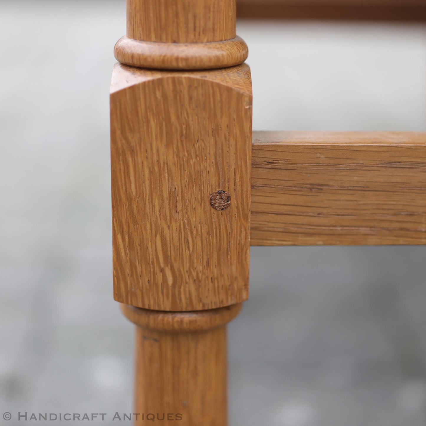 Peter Hall of Staveley Arts & Crafts Lakes School Turned Leg English Oak Chair 1978.