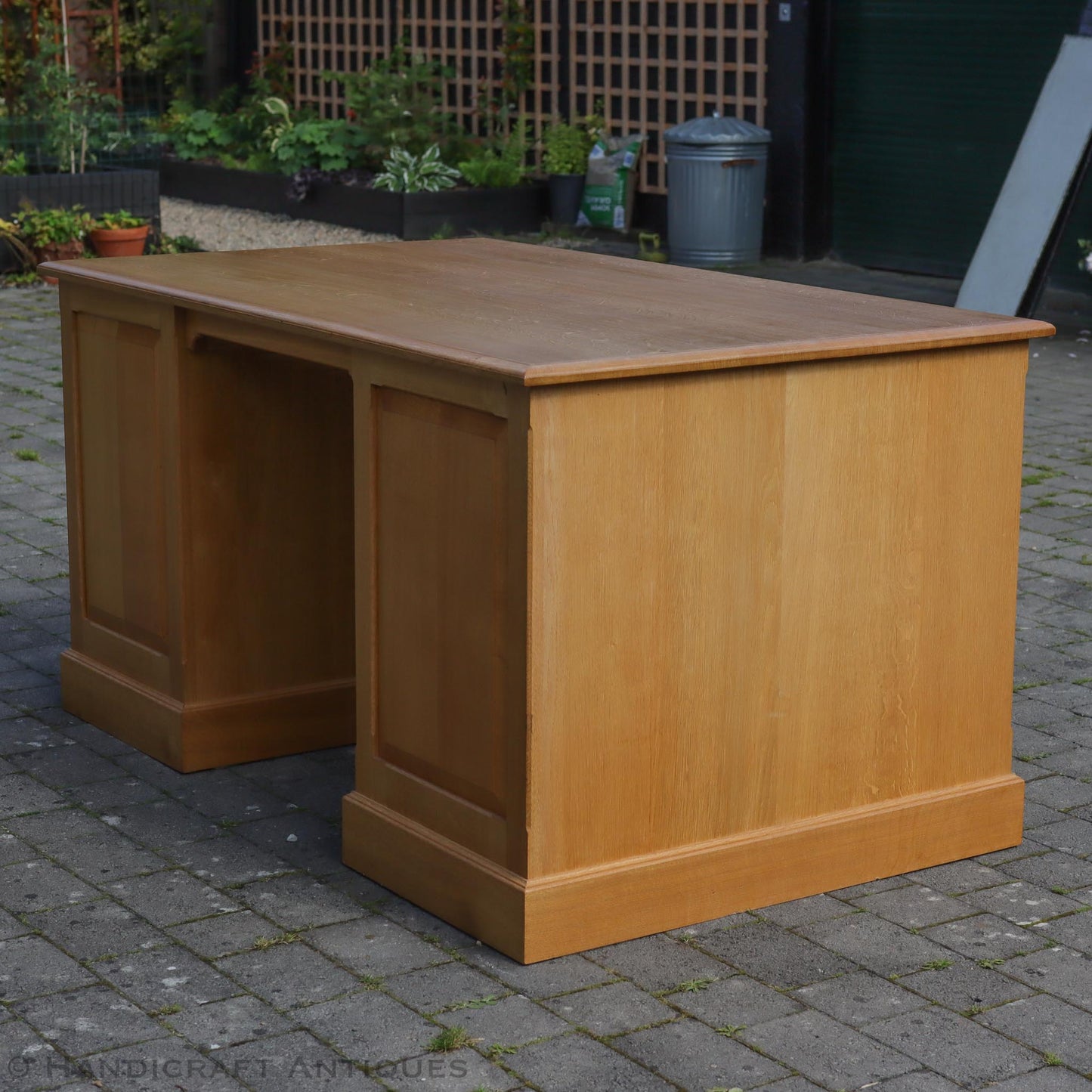 Andrew  Jordon Arts & Crafts Lakes School English Oak Pedestal Desk