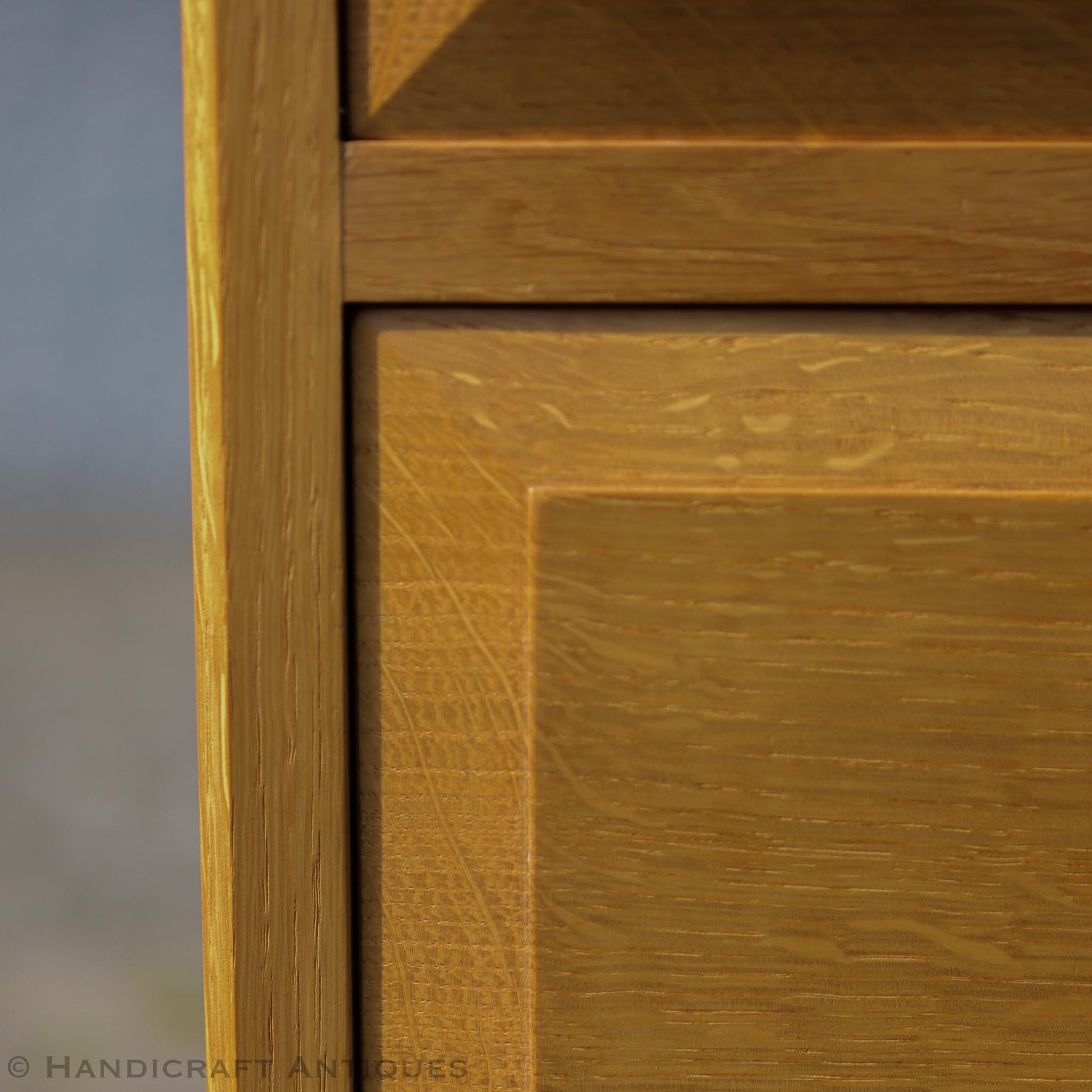 Andrew  Jordon Arts & Crafts Lakes School English Oak Pedestal Desk