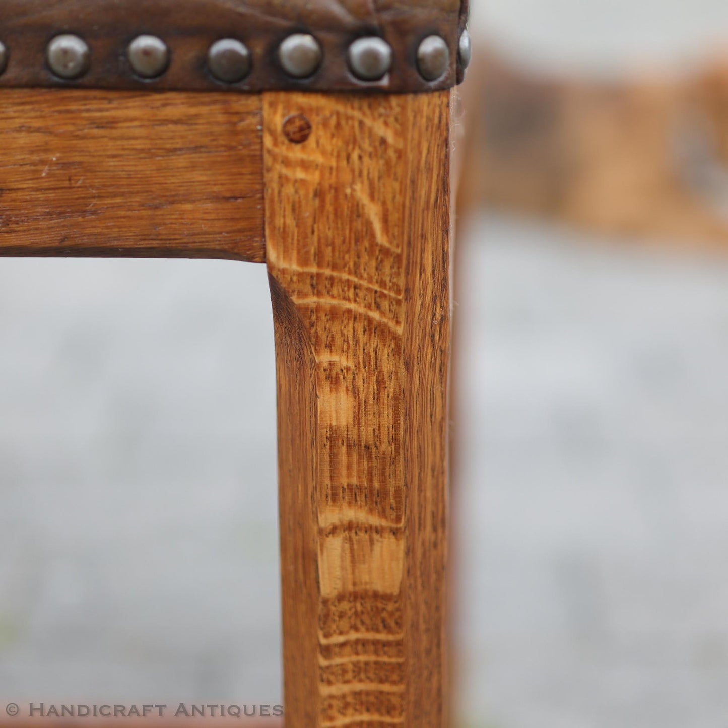 Derek 'Lizardman' Slater Arts & Crafts Yorkshire School English Oak Chair c. 1970.