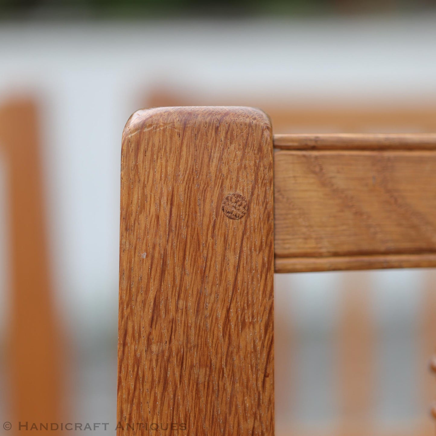 Peter Hall of Staveley Arts & Crafts Lakes School Turned Leg English Oak Chair 1978.