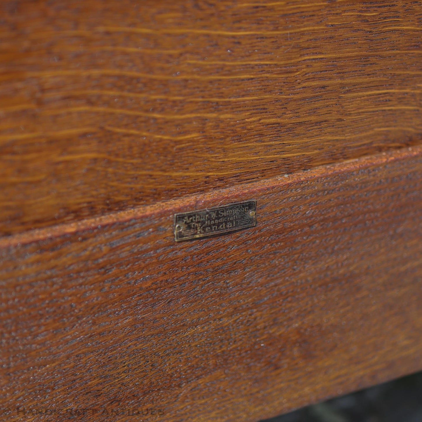 Arthur W. Simpson (The Handicrafts, Kendal) Arts & Crafts Lakes School English Oak Bed c. 1920.