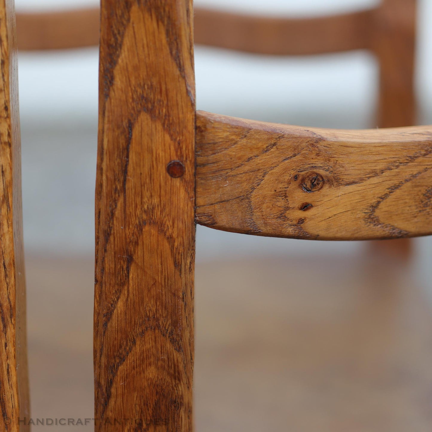 Derek 'Lizardman' Slater Arts & Crafts Yorkshire School English Oak Chair c. 1970.