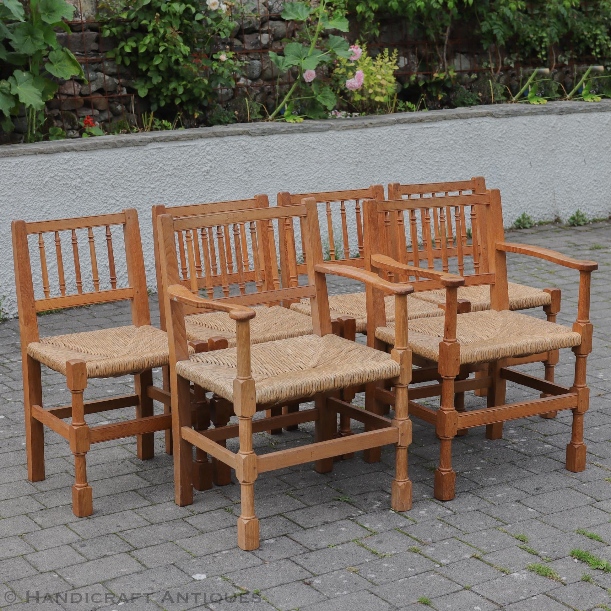 Peter Hall of Staveley Arts & Crafts Lakes School Turned Leg English Oak Chair 1978.