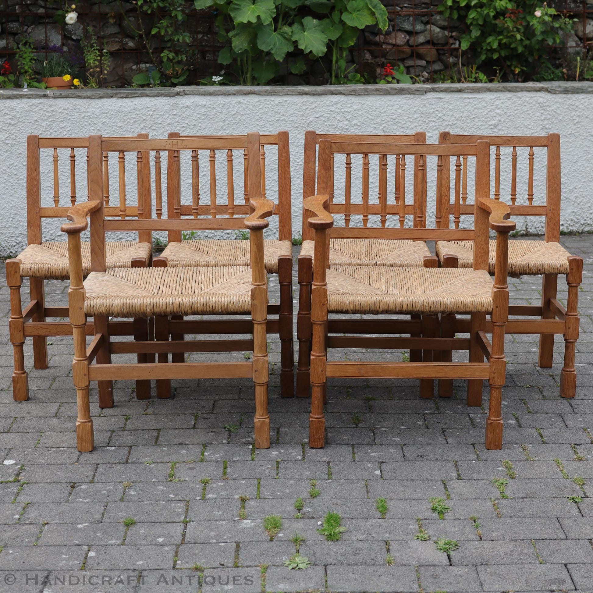 Peter Hall of Staveley Arts & Crafts Lakes School Turned Leg English Oak Chair 1978.