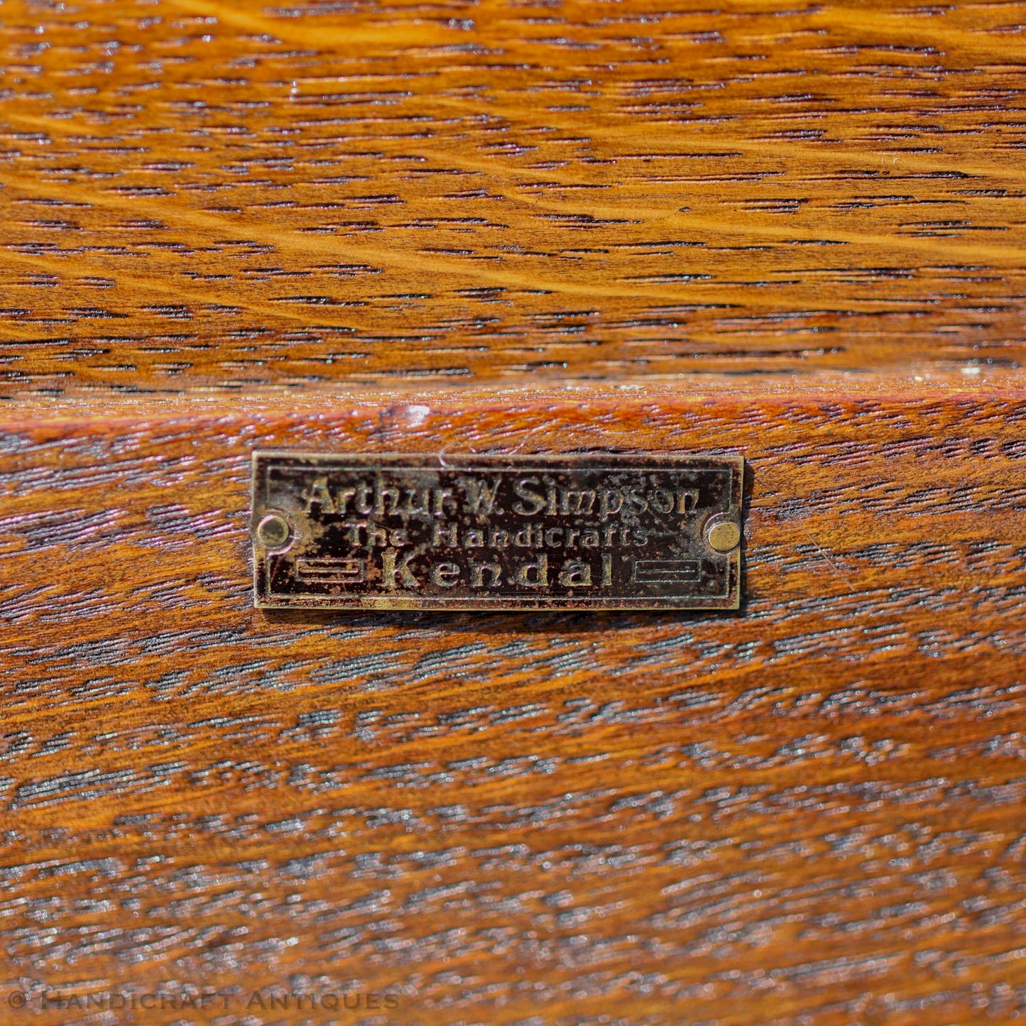 Arthur W. Simpson (The Handicrafts, Kendal) Arts & Crafts Lakes School English Oak Bed c. 1920.