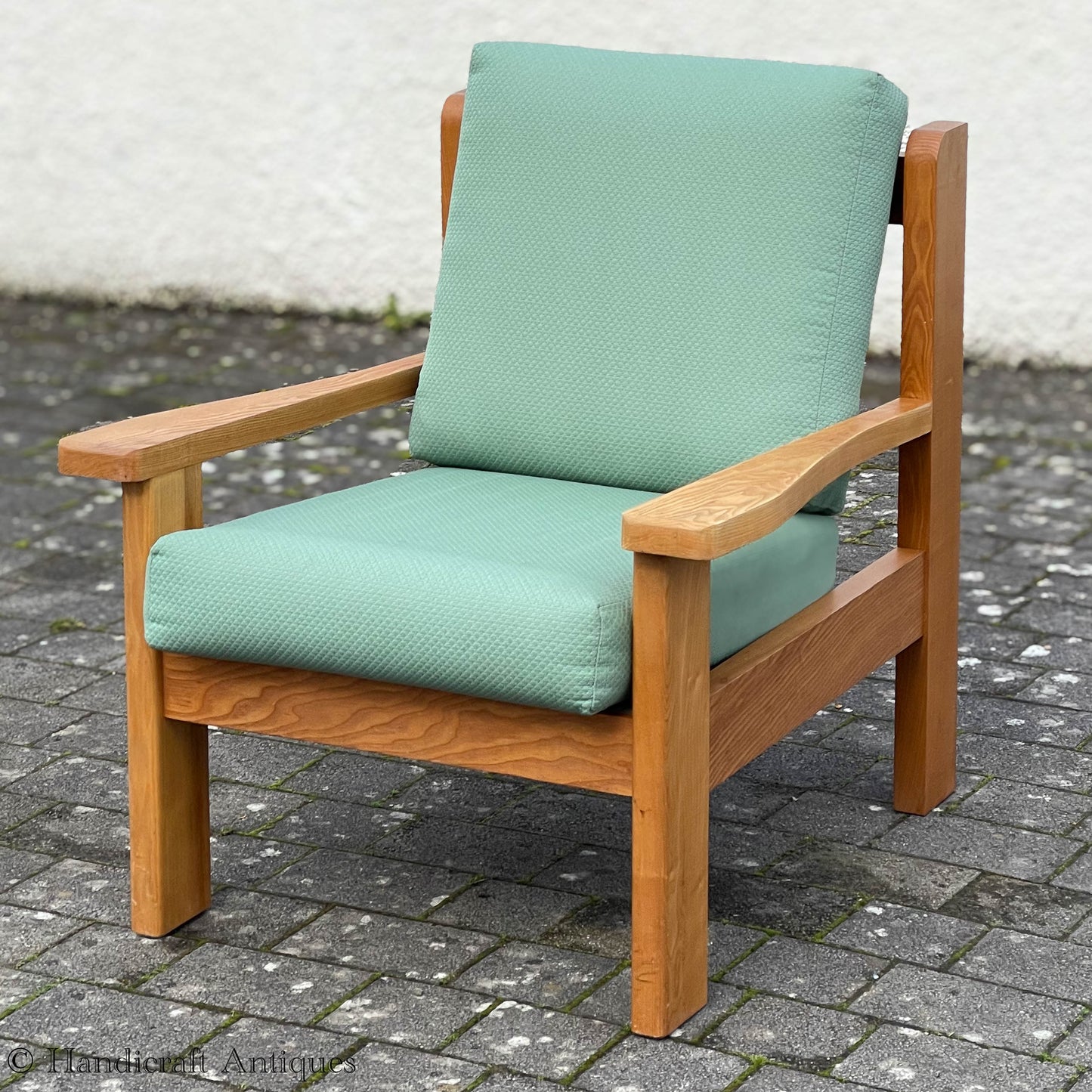 Treske Arts & Crafts Yorkshire School English Ash Armchair c. 1980.