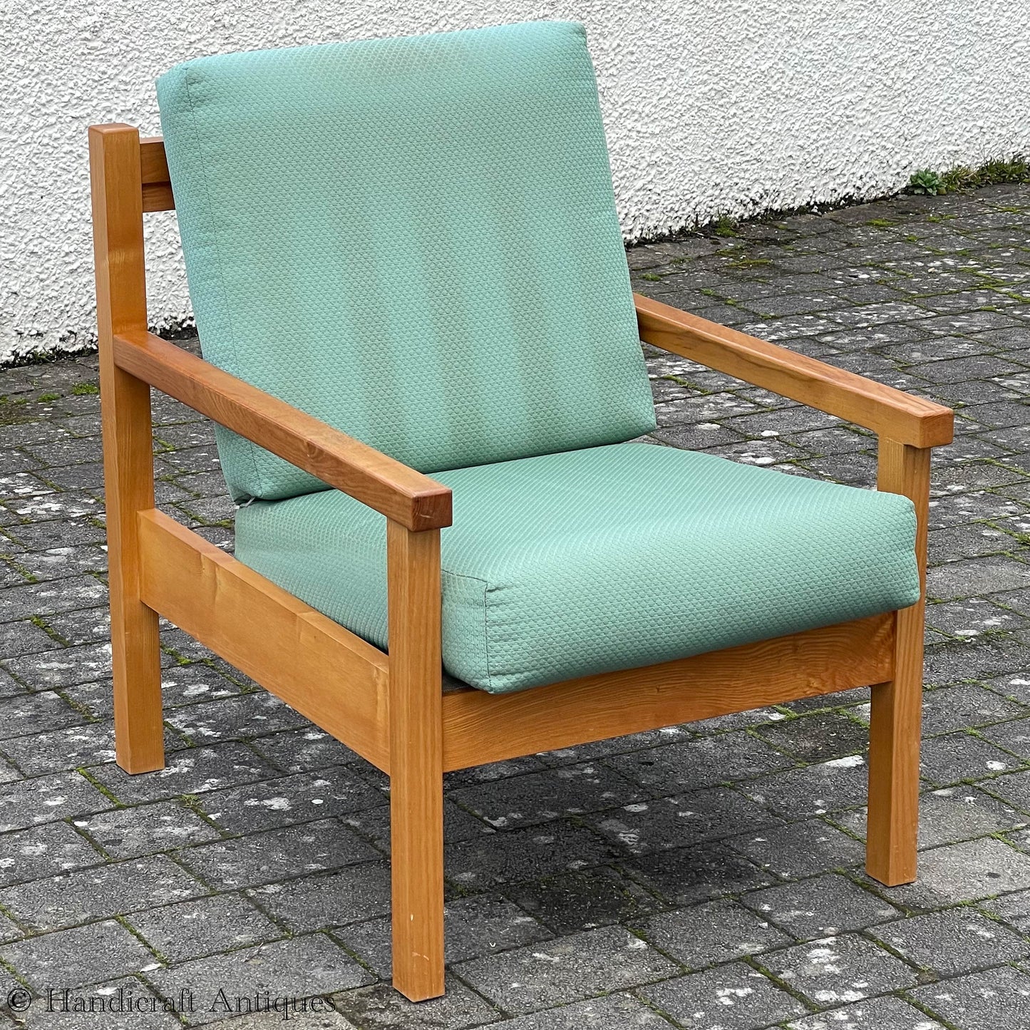 Treske Arts & Crafts Yorkshire School English Ash Armchair c. 1980.