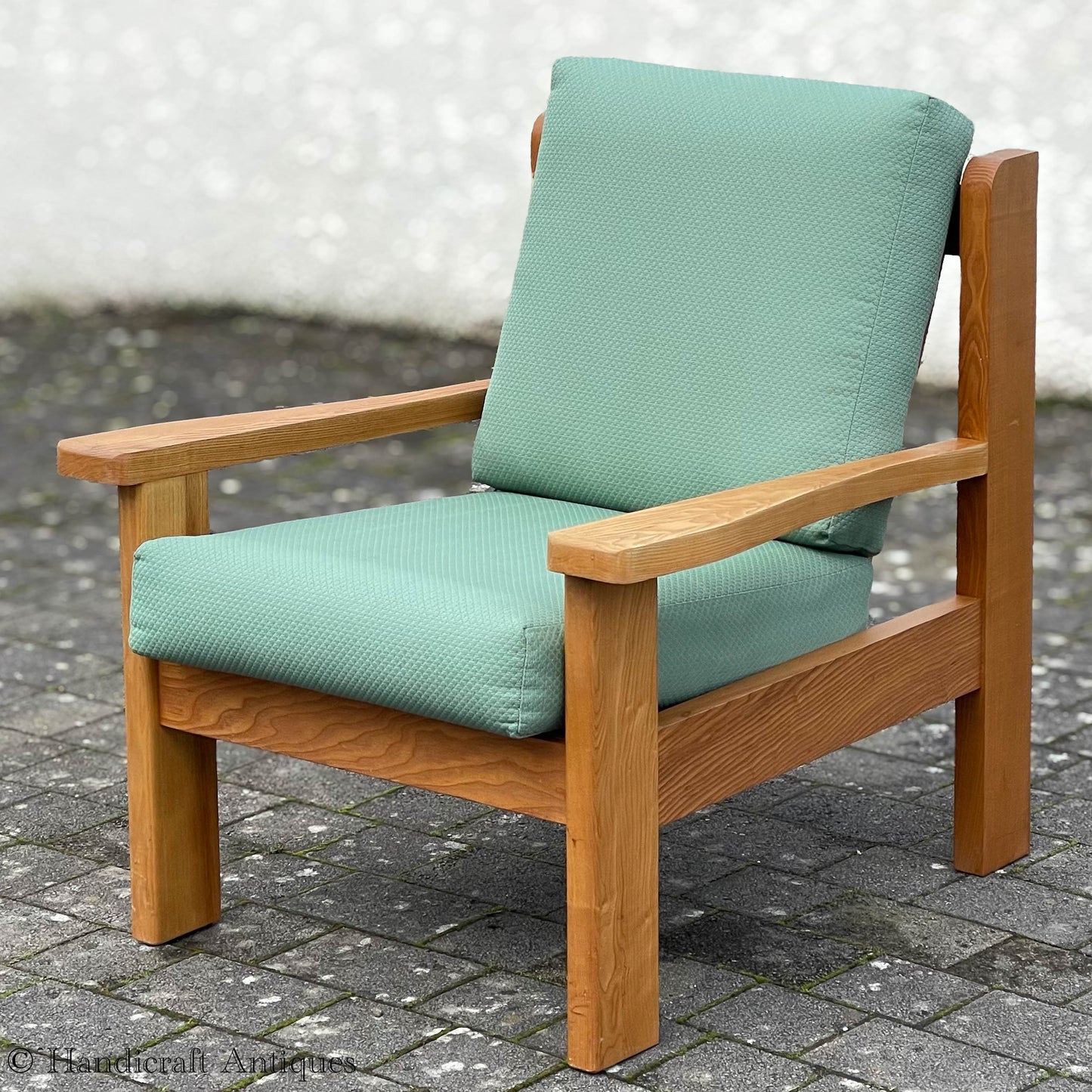 Treske Arts & Crafts Yorkshire School English Ash Armchair c. 1980.