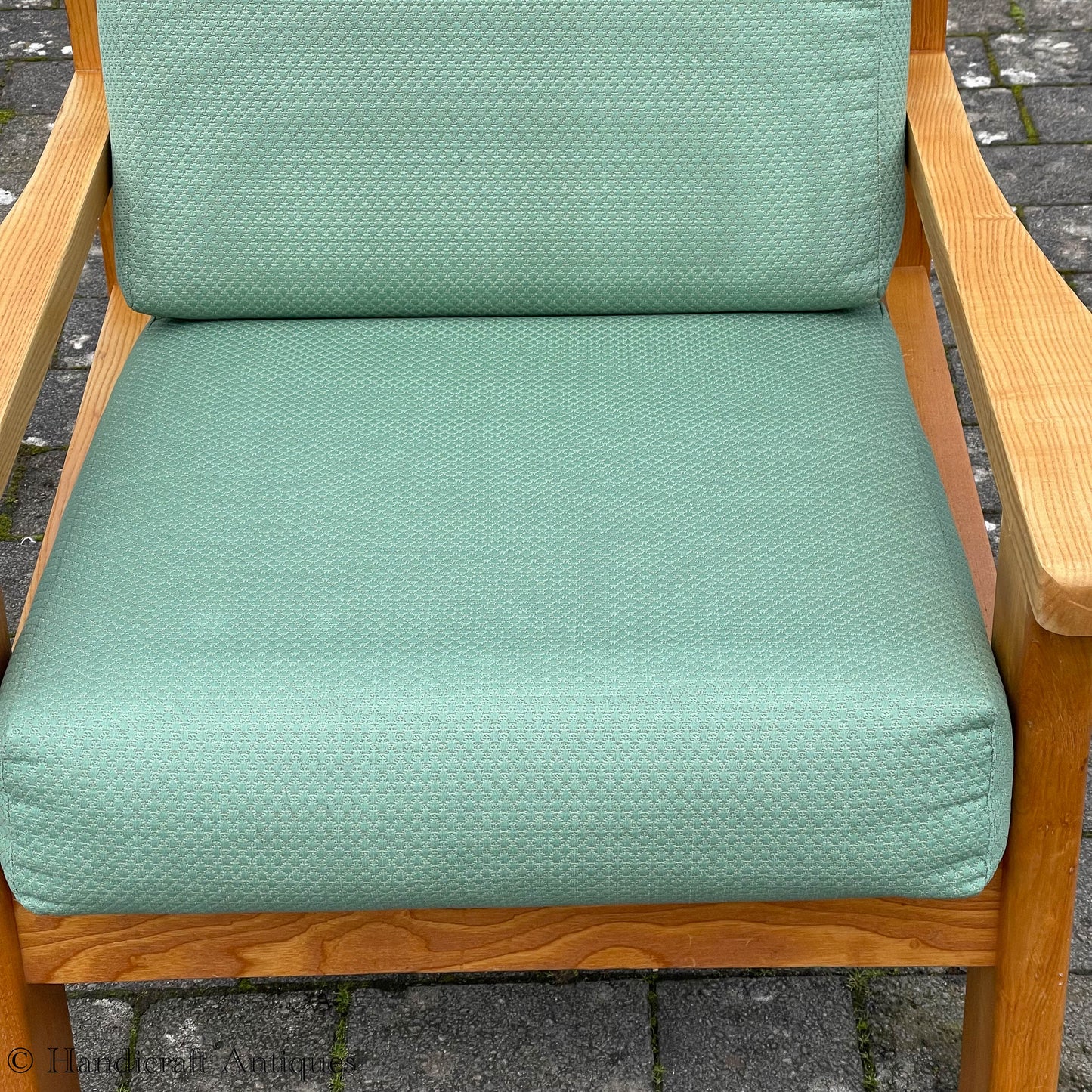 Treske Arts & Crafts Yorkshire School English Ash Armchair c. 1980.