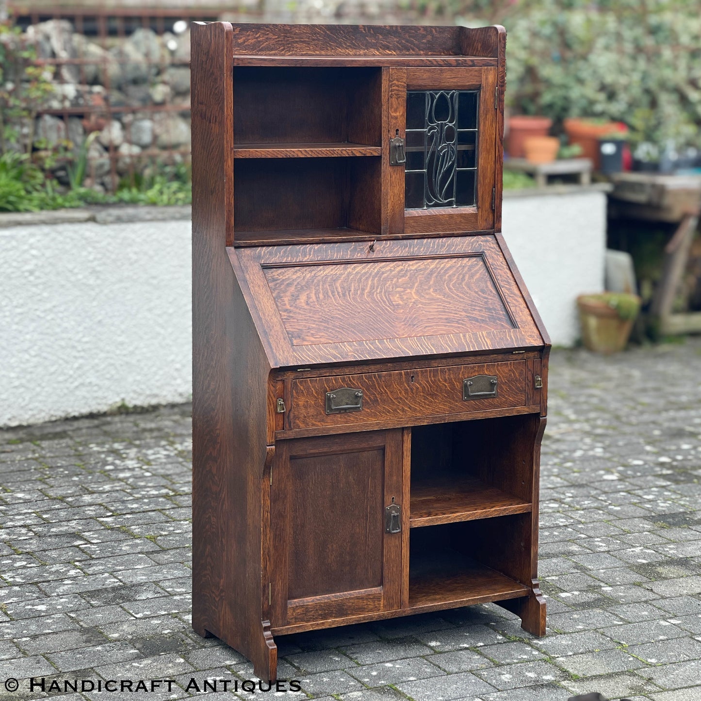 Liberty & Co Arts & Crafts Cotswold School English Oak ‘Drayton’ Bureau