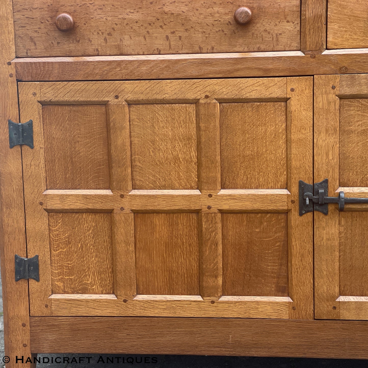 Peter ‘Rabbitman’ Heap Arts & Crafts Yorkshire School English Oak Dresser c 1970.