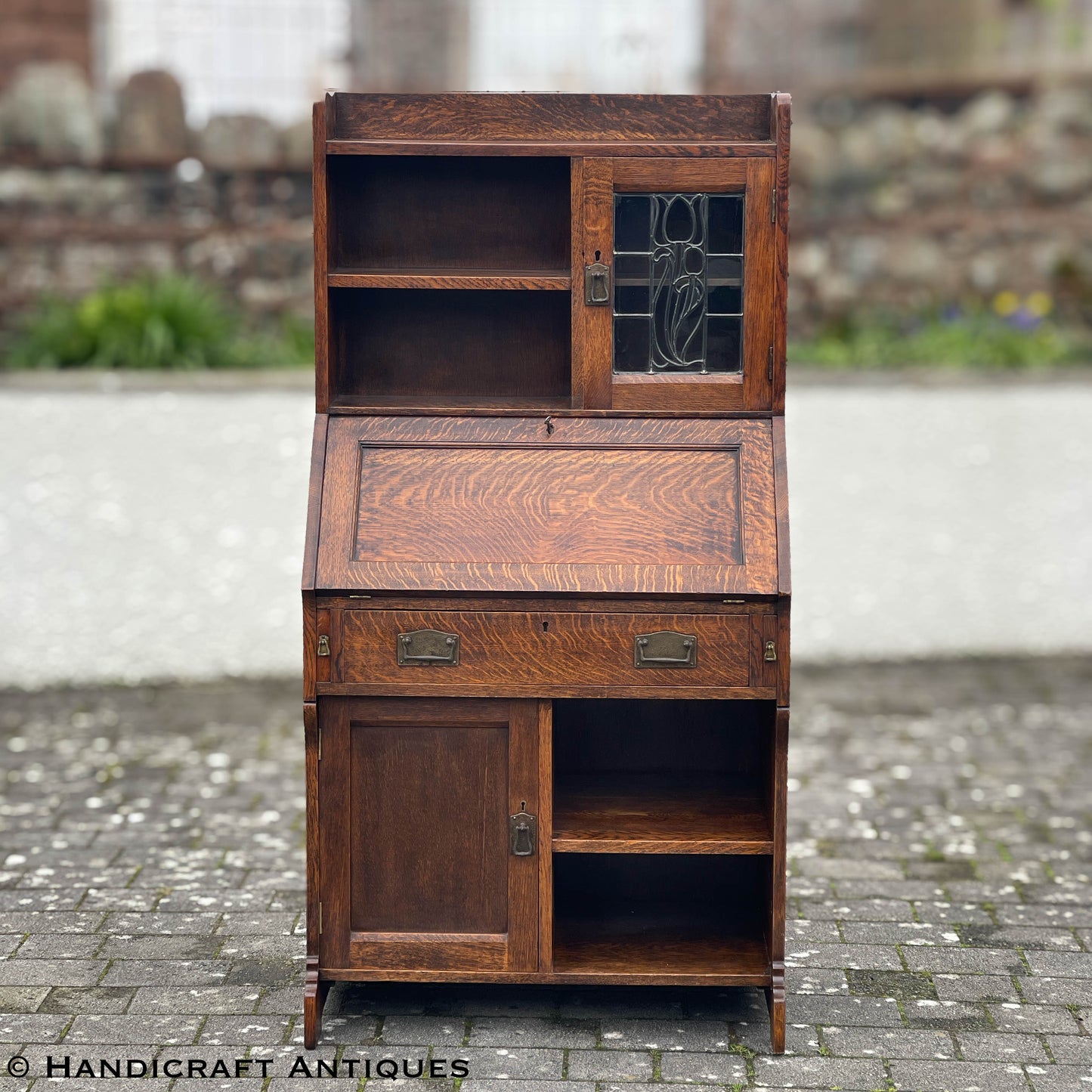 Liberty & Co Arts & Crafts Cotswold School English Oak ‘Drayton’ Bureau