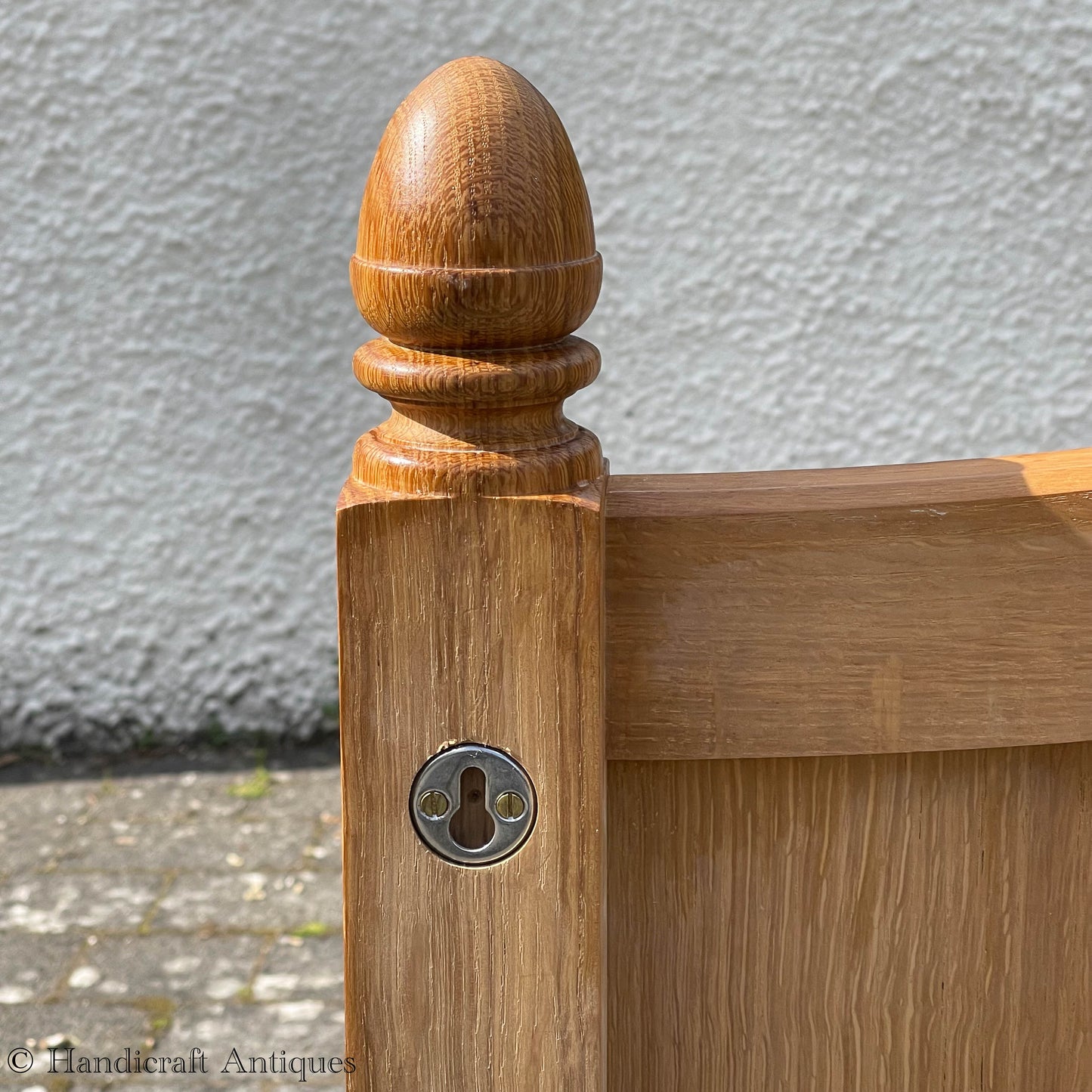 Peter Hall of Staveley Arts & Crafts Lakes School Oak King Size Headboard