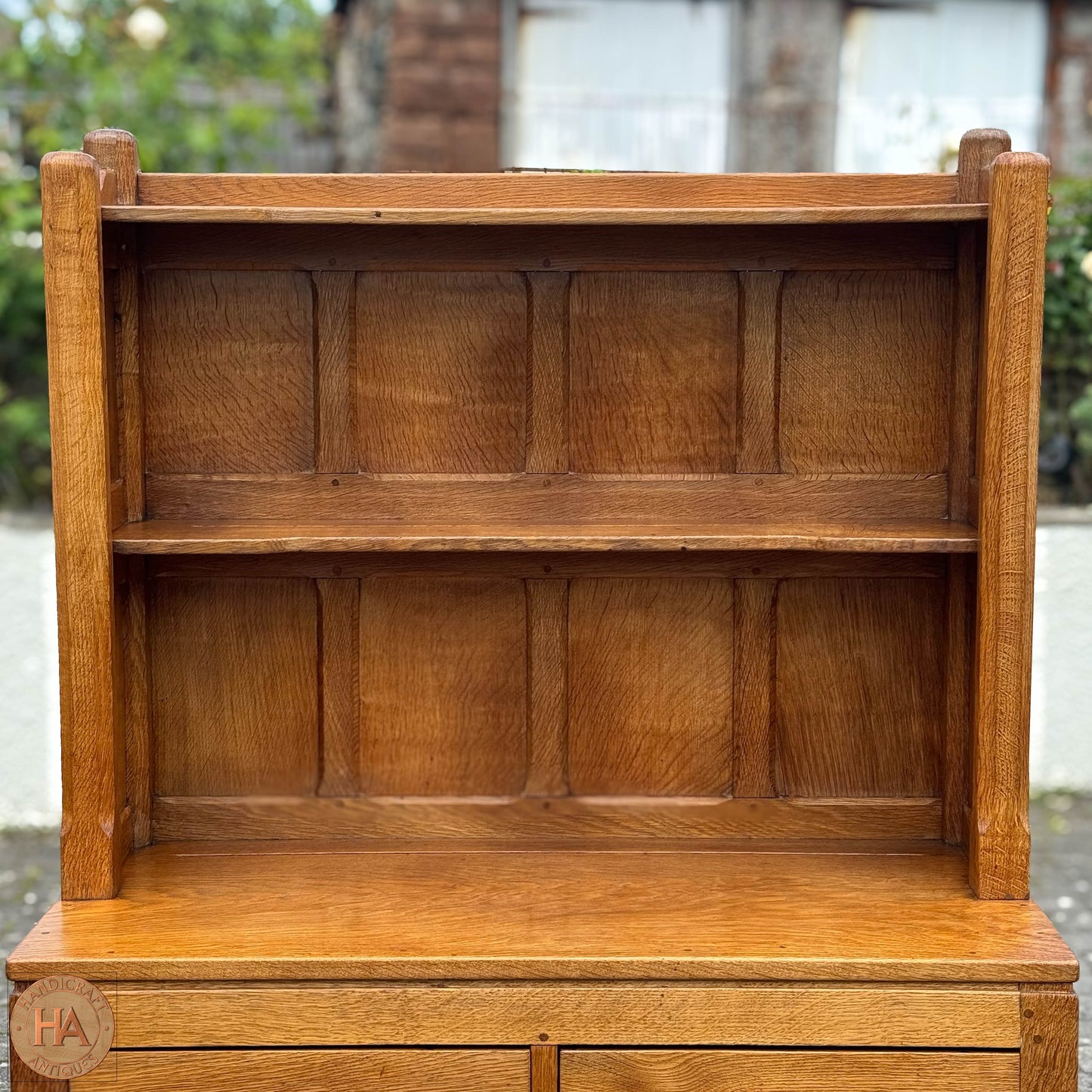 Sid Pollard [ex-Mouseman] Arts & Crafts Yorkshire School English Oak Dresser c. 1980.