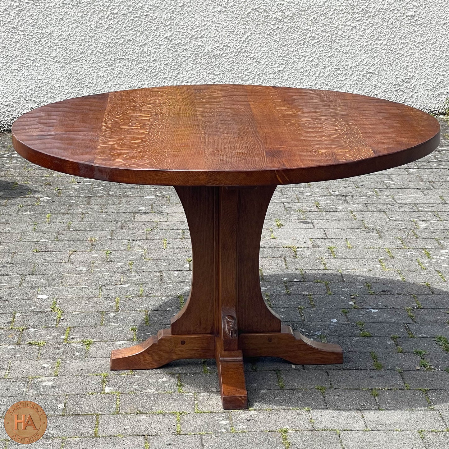 Don 'Foxman' Craven (Ex-Mouseman) Arts & Crafts Yorkshire School English Oak Dining Table c 1970.