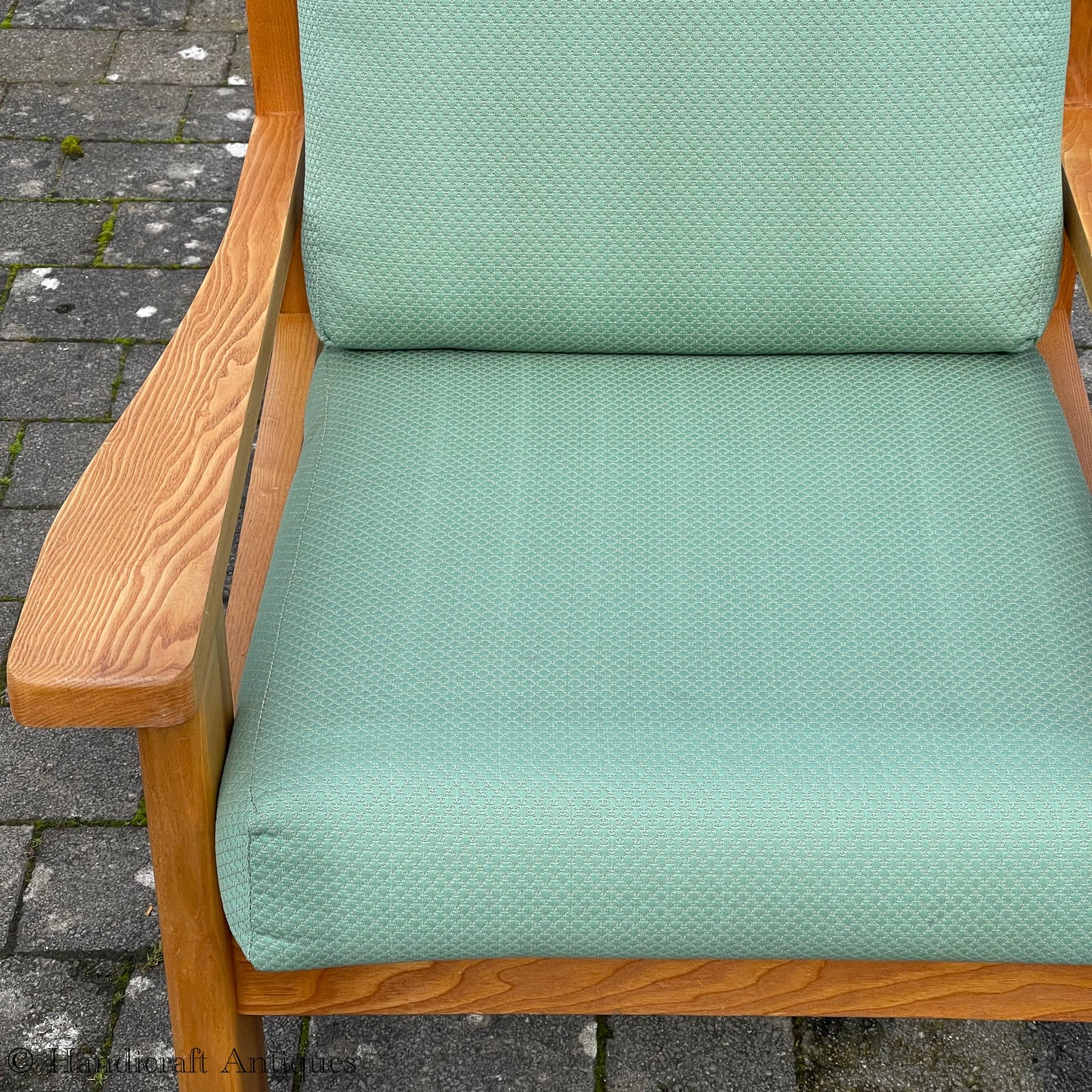 Treske Arts & Crafts Yorkshire School English Ash Armchair c. 1980.