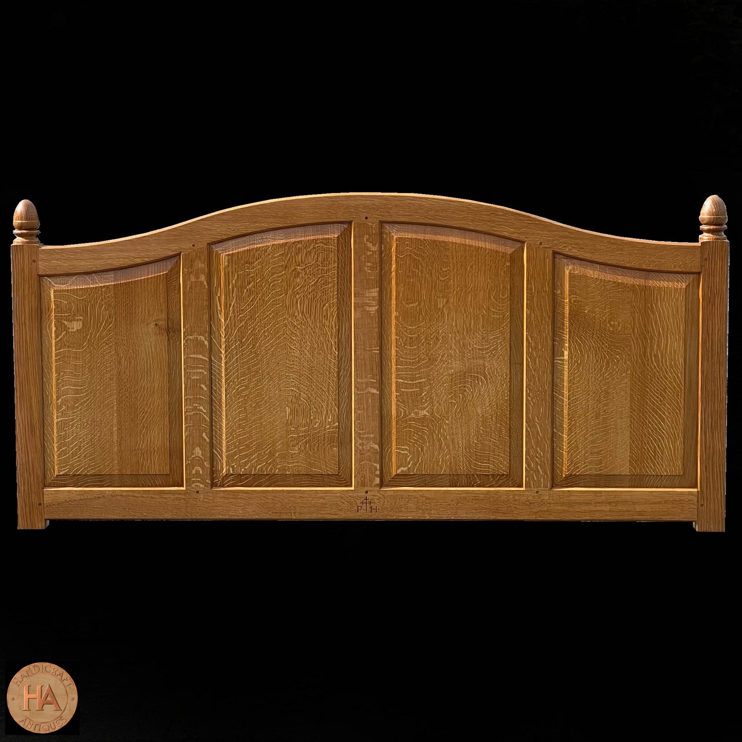 Peter Hall of Staveley Arts & Crafts Lakes School Oak King Size Headboard