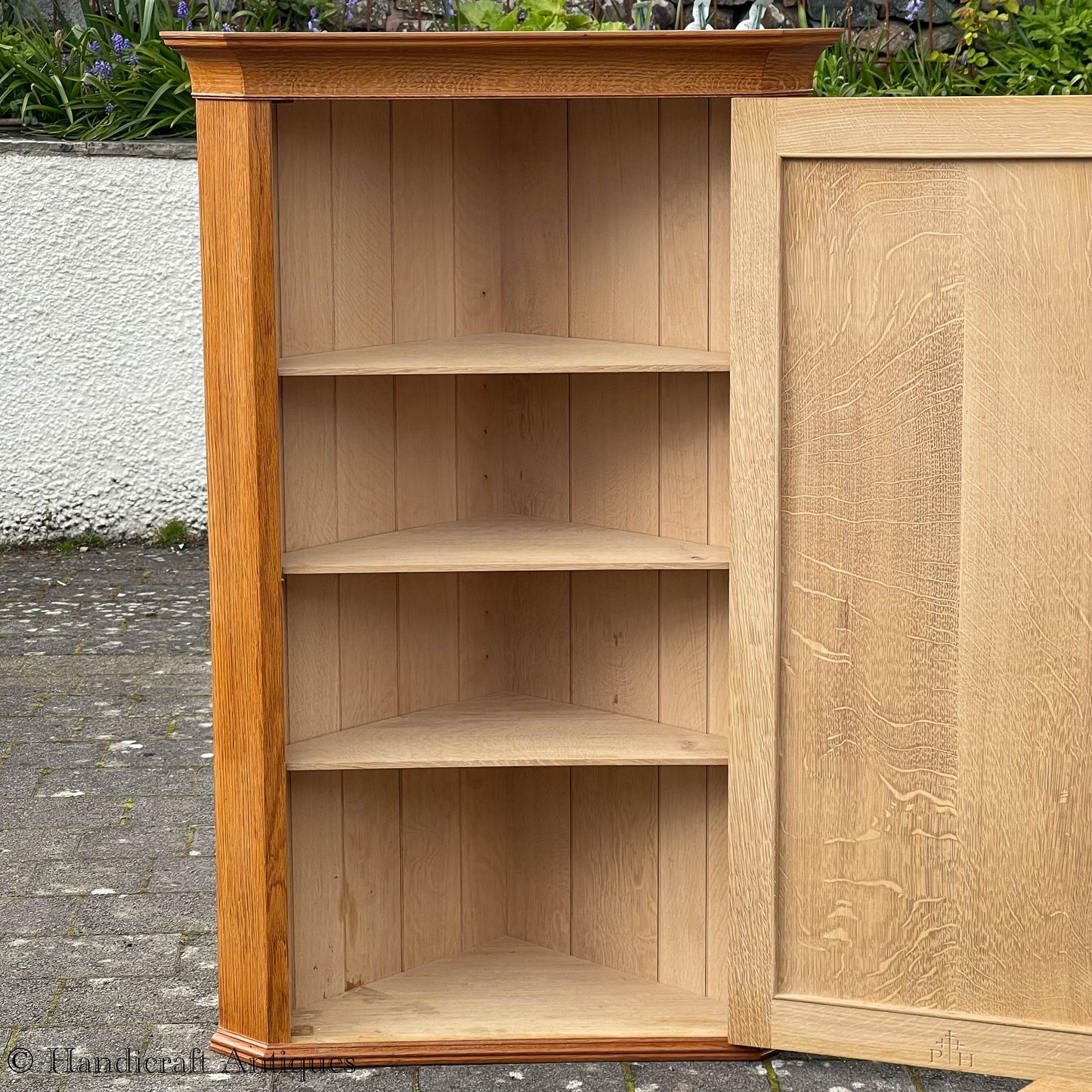 Peter Hall of Staveley Arts & Crafts Lakes School English Oak Corner Cabinet