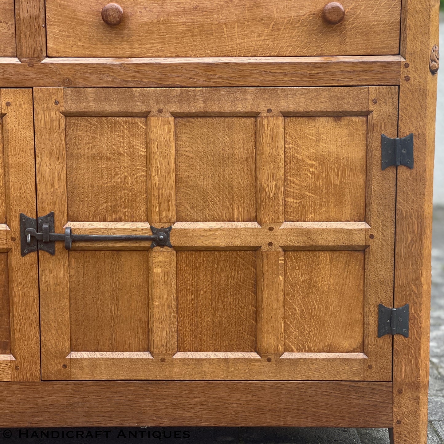 Peter ‘Rabbitman’ Heap Arts & Crafts Yorkshire School English Oak Dresser c 1970.