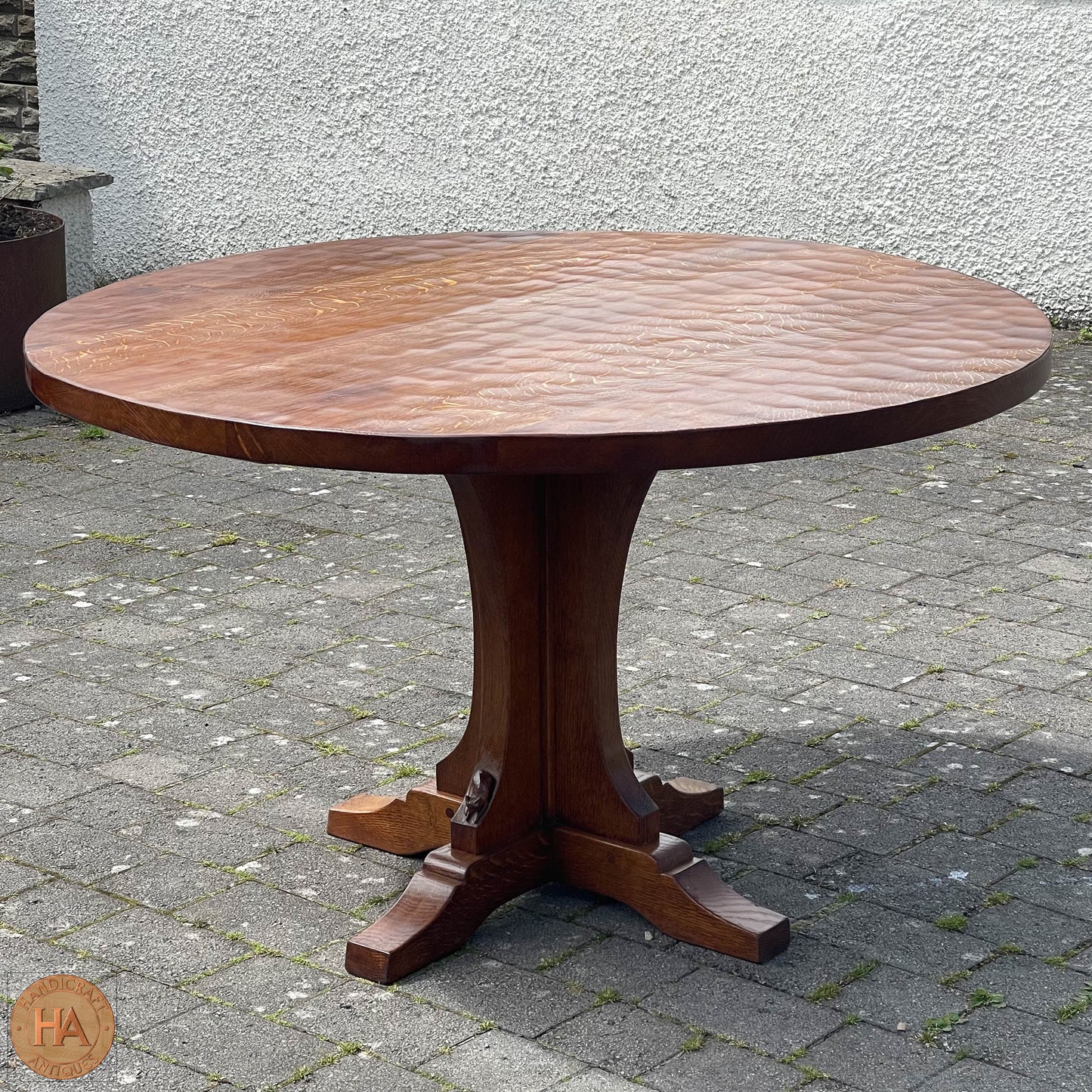 Don 'Foxman' Craven (Ex-Mouseman) Arts & Crafts Yorkshire School English Oak Dining Table c 1970.