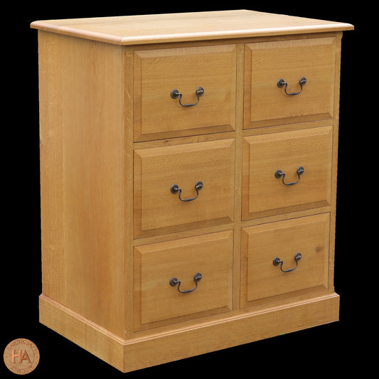 Andrew  Jordon Arts & Crafts Lakes School English Oak Filing Cabinet