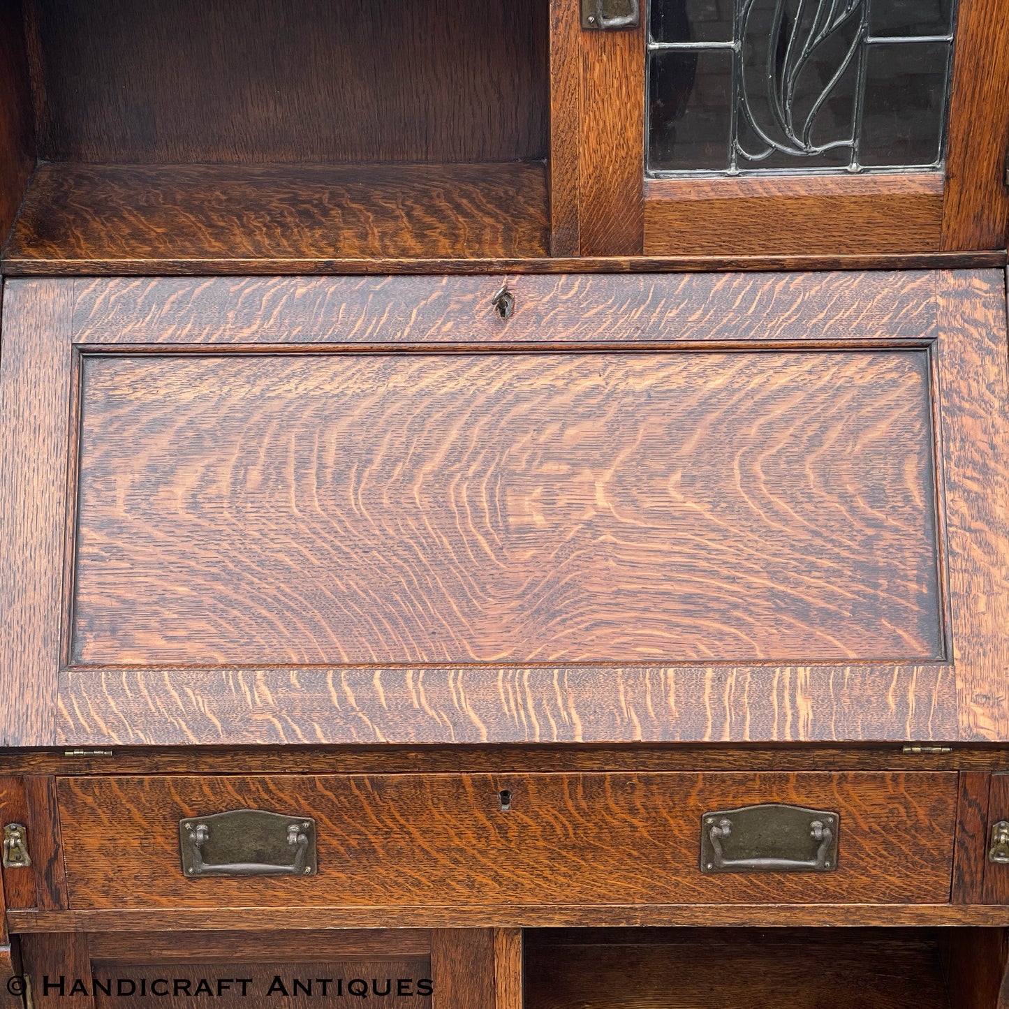 Liberty & Co Arts & Crafts Cotswold School English Oak ‘Drayton’ Bureau