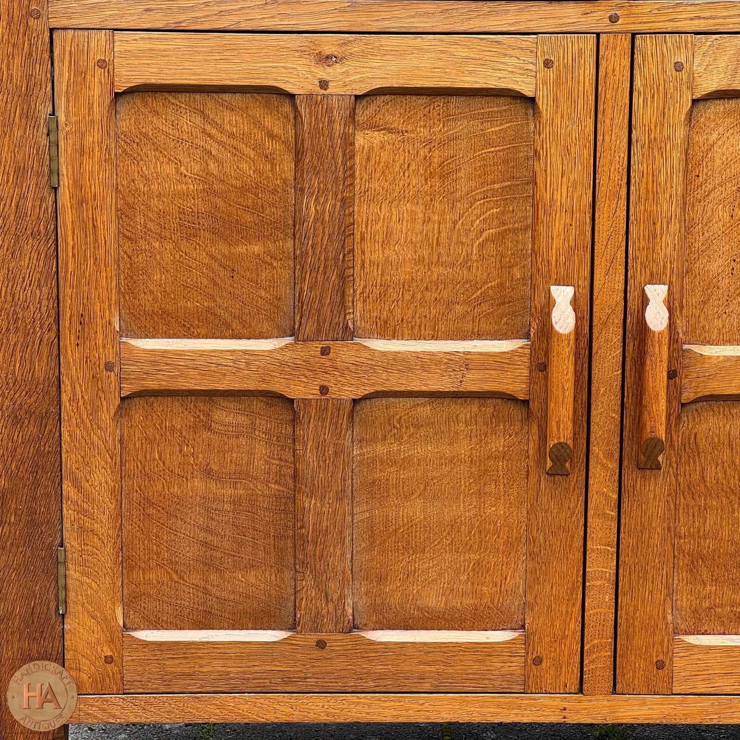 Sid Pollard [ex-Mouseman] Arts & Crafts Yorkshire School English Oak Dresser c. 1980.