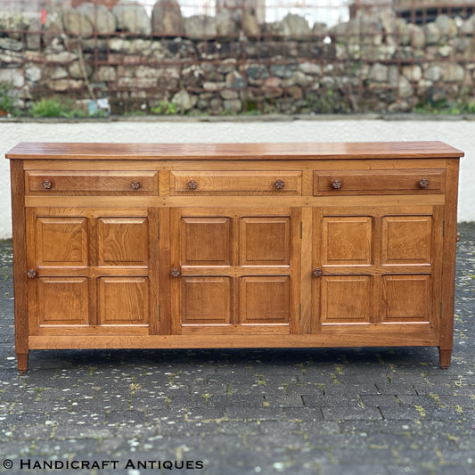 Colin 'Beaverman' Almack (Ex-Mouseman) Arts & Crafts Yorkshire School English Oak Sideboard